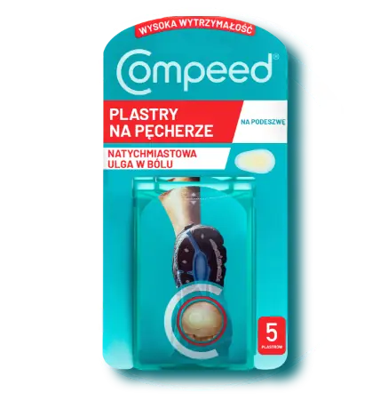 COMPEED plastry sportowe na pęcherze na podeszwie, na podeszwę, 5szt - grafika prezentująca produkt