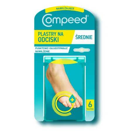 COMPEED plastry na odciski nawilżające, średnie, 6 szt - grafika prezentująca produkt
