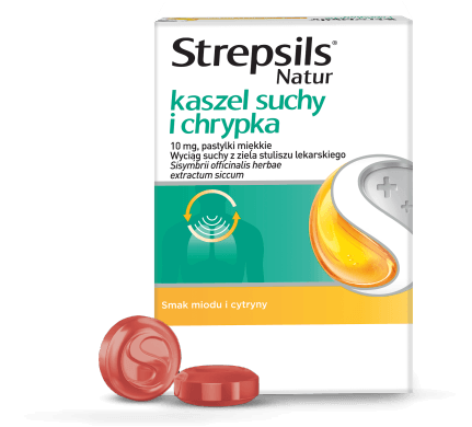 Opakowanie Strepsils Natur kaszel suchy i chrypka