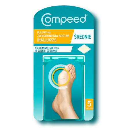 COMPEED plastry na zwyrodnienia kostne (halluksy), średnie, 5 szt - grafika prezentująca produkt