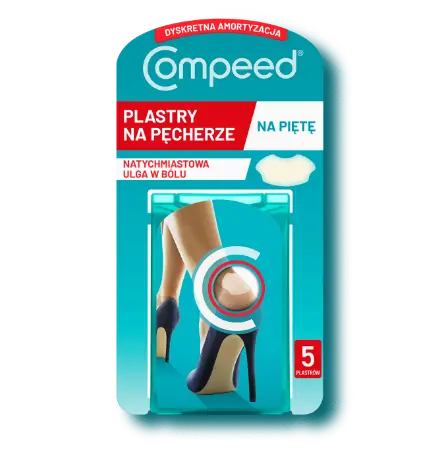 COMPEED plastry na pęcherze na piętach, średnie, 5 szt - grafika prezentująca produkt