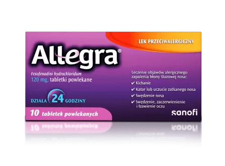 Allegra OTC opakowanie 10 tabletek