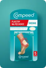 COMPEED plastry na pęcherze na piętach, średnie, 5 szt - opakowanie produktu