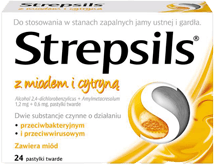 Opakowanie Strepsils z miodem i cytryną