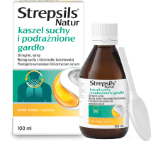 Opakowanie Strepsils Natur kaszel suchy i podrażnione gardło