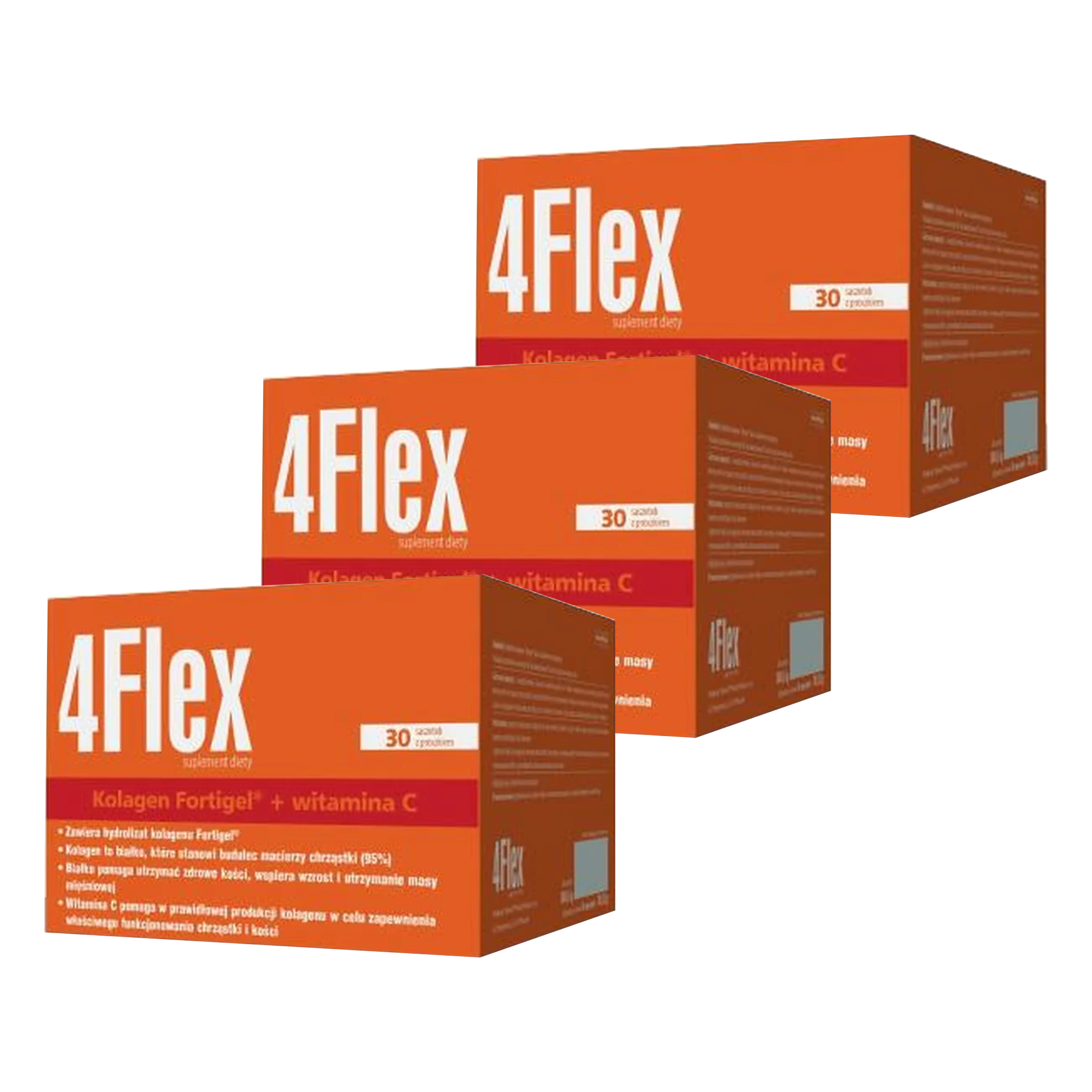 4 Flex, kolagen fortigel + witamina C, saszetki, 3 x 30 sztuk zdjęcie