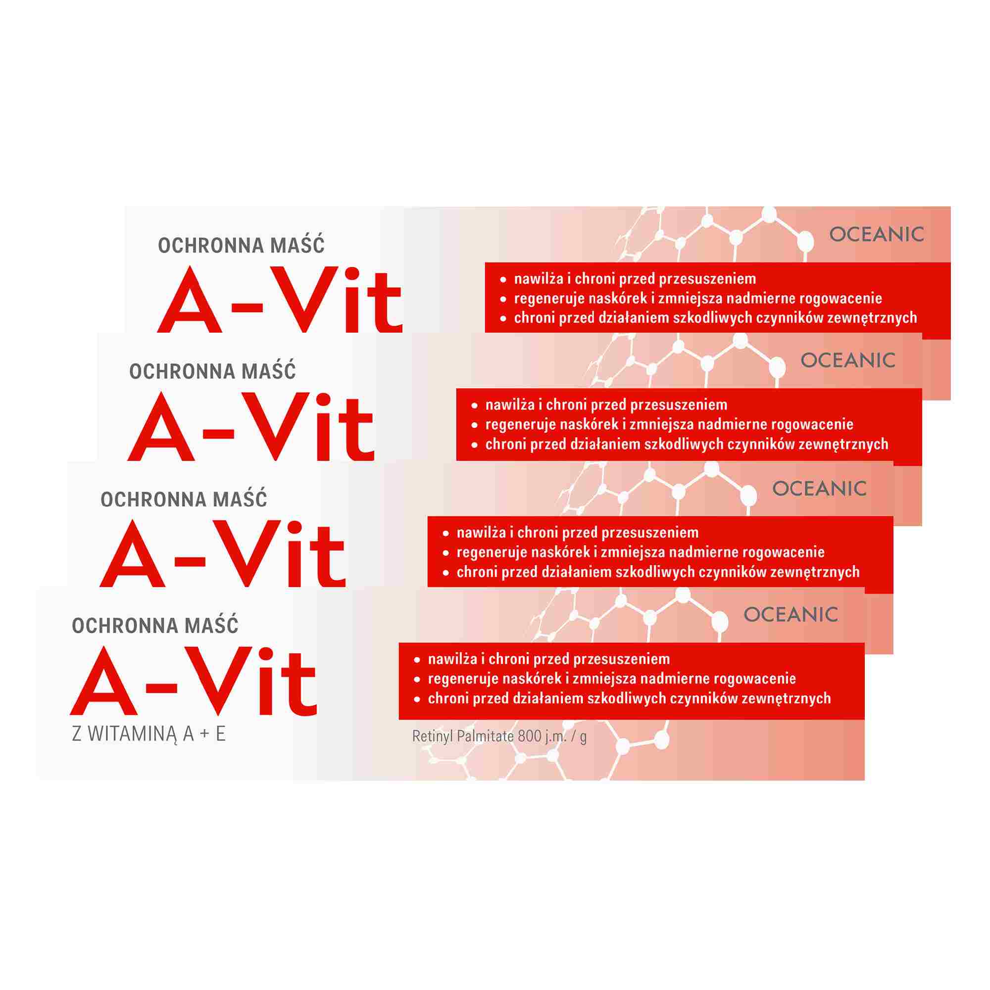 A Vit, Maść ochronna z witaminą A+E, 4 x 25 g