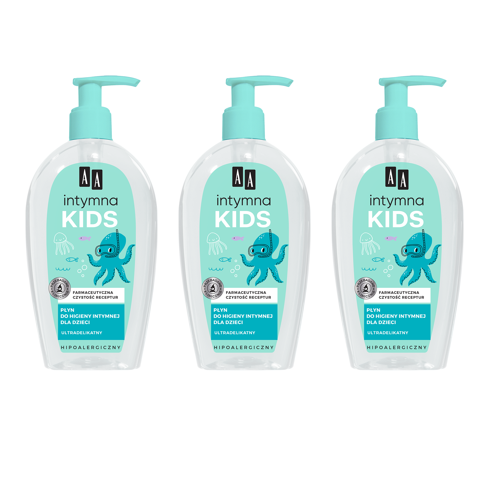 AA Intymna kids płyn do higieny intymnej dla dzieci, 3 x 300 ml zdjęcie