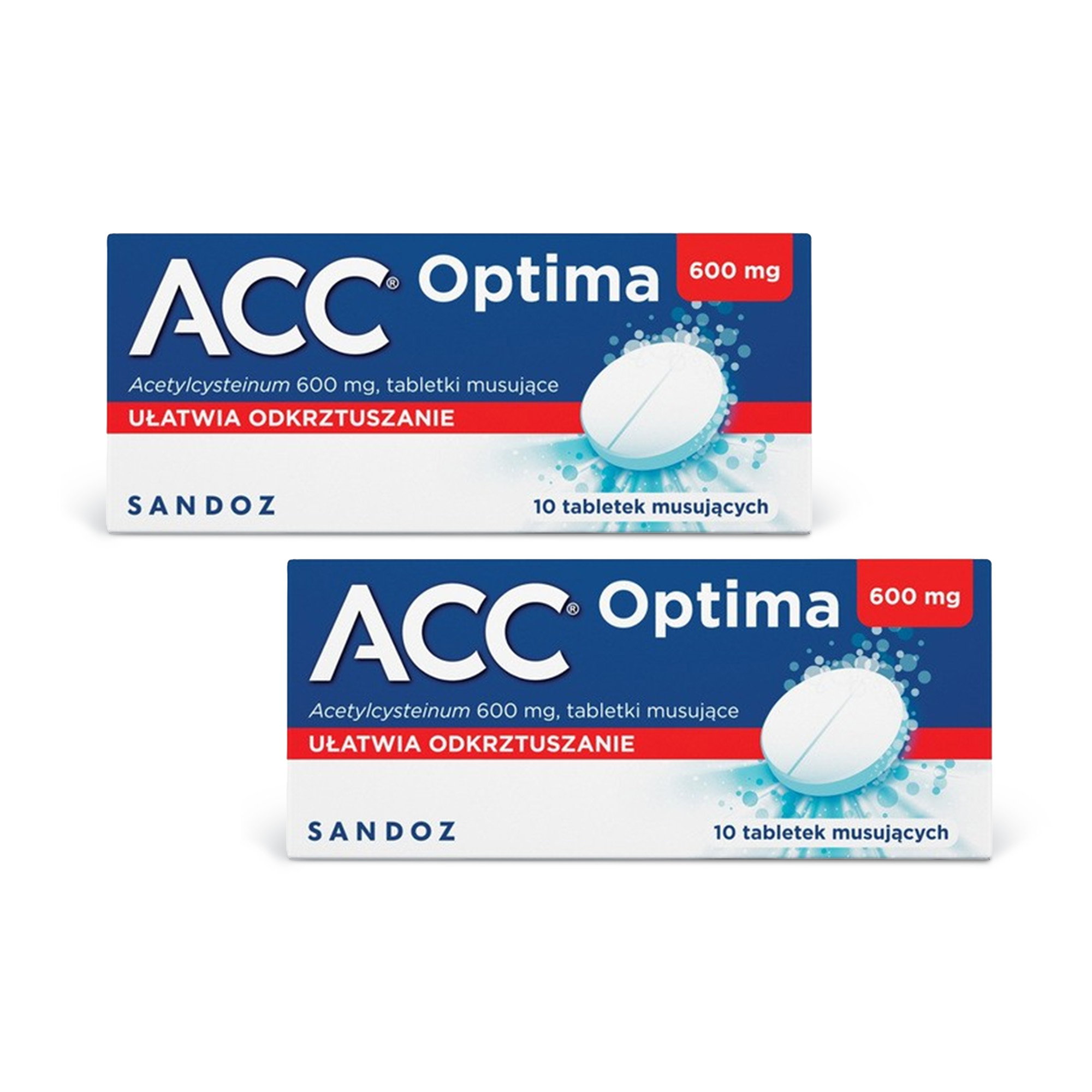 ACC Optima, 600 mg, tabletki musujące, 10 sztuk