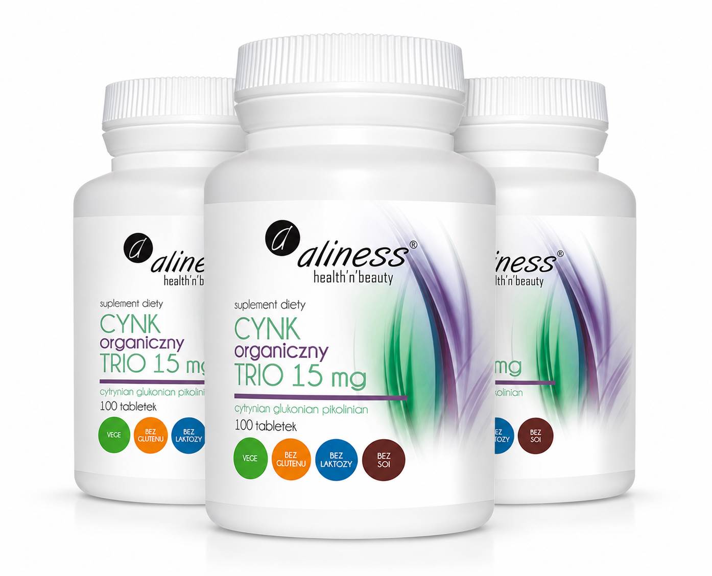 ALINESS, Cynk organiczny TRIO 15 mg, tabletki, 3 x 100 sztuk