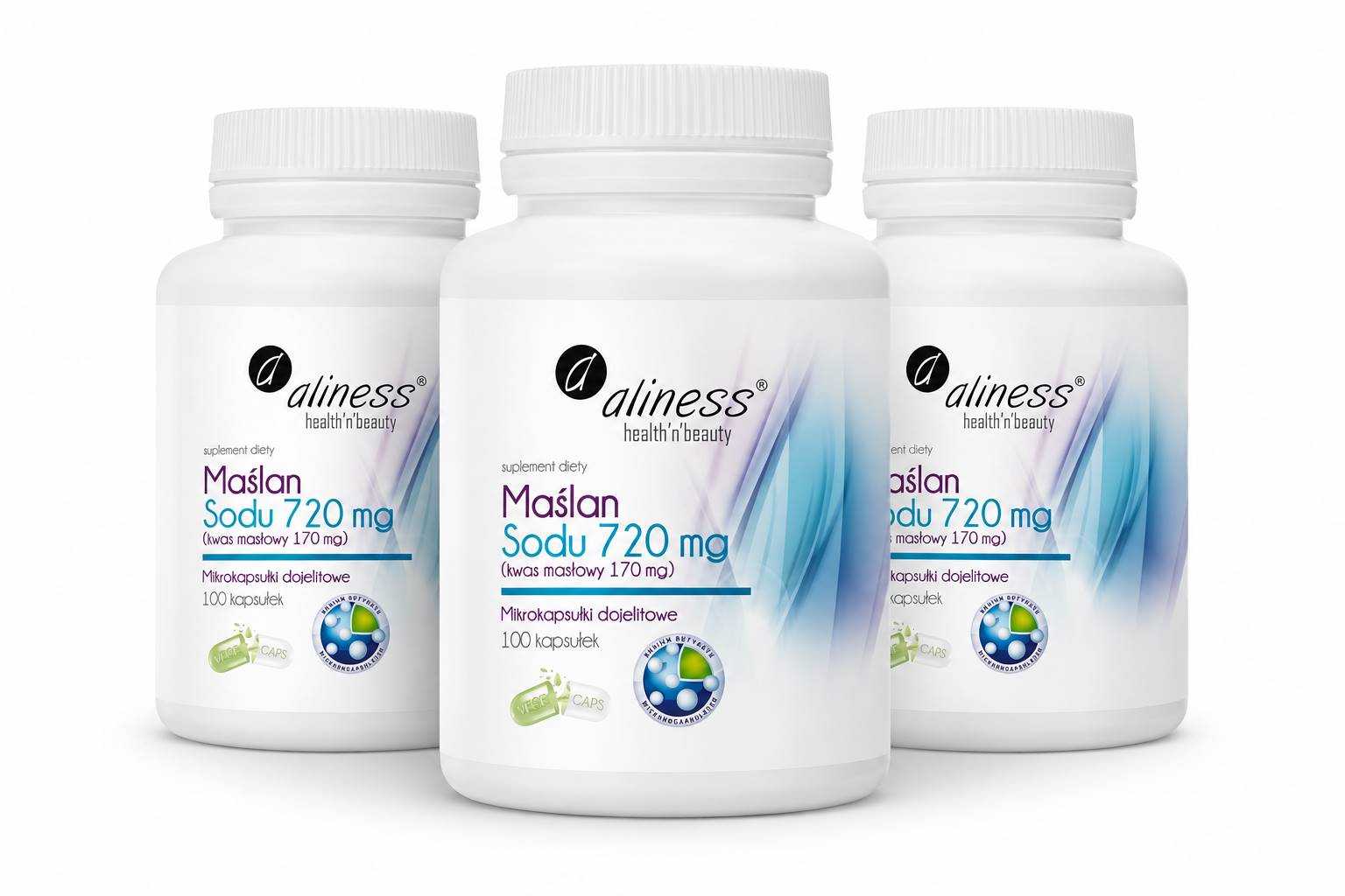 Aliness Maślan Sodu 720 mg, 3 x 100 kapsułek