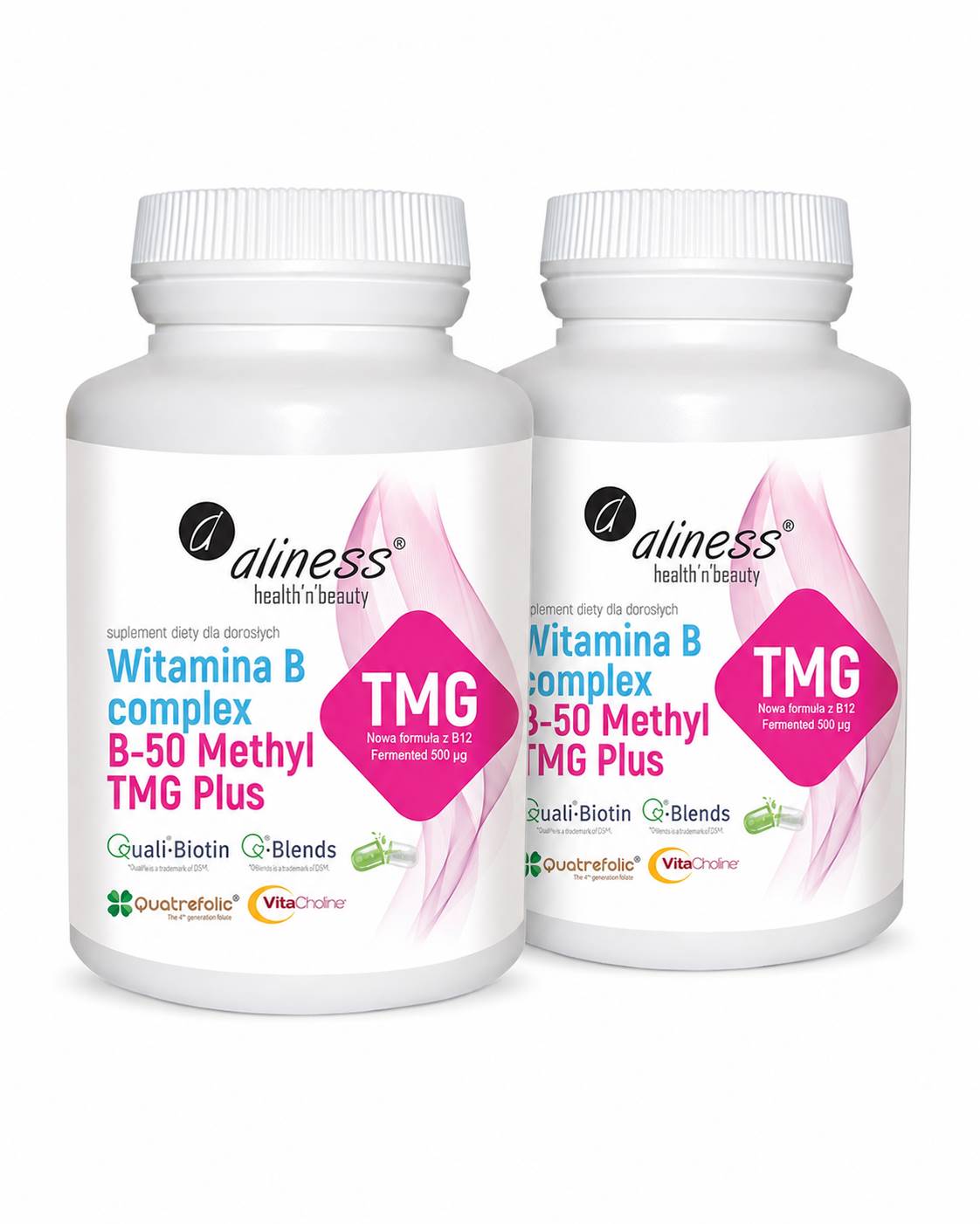 Aliness, Witamina B complex B-50 Methyl TMG Plus, kapsułki, 2 x 100 sztuk zdjęcie