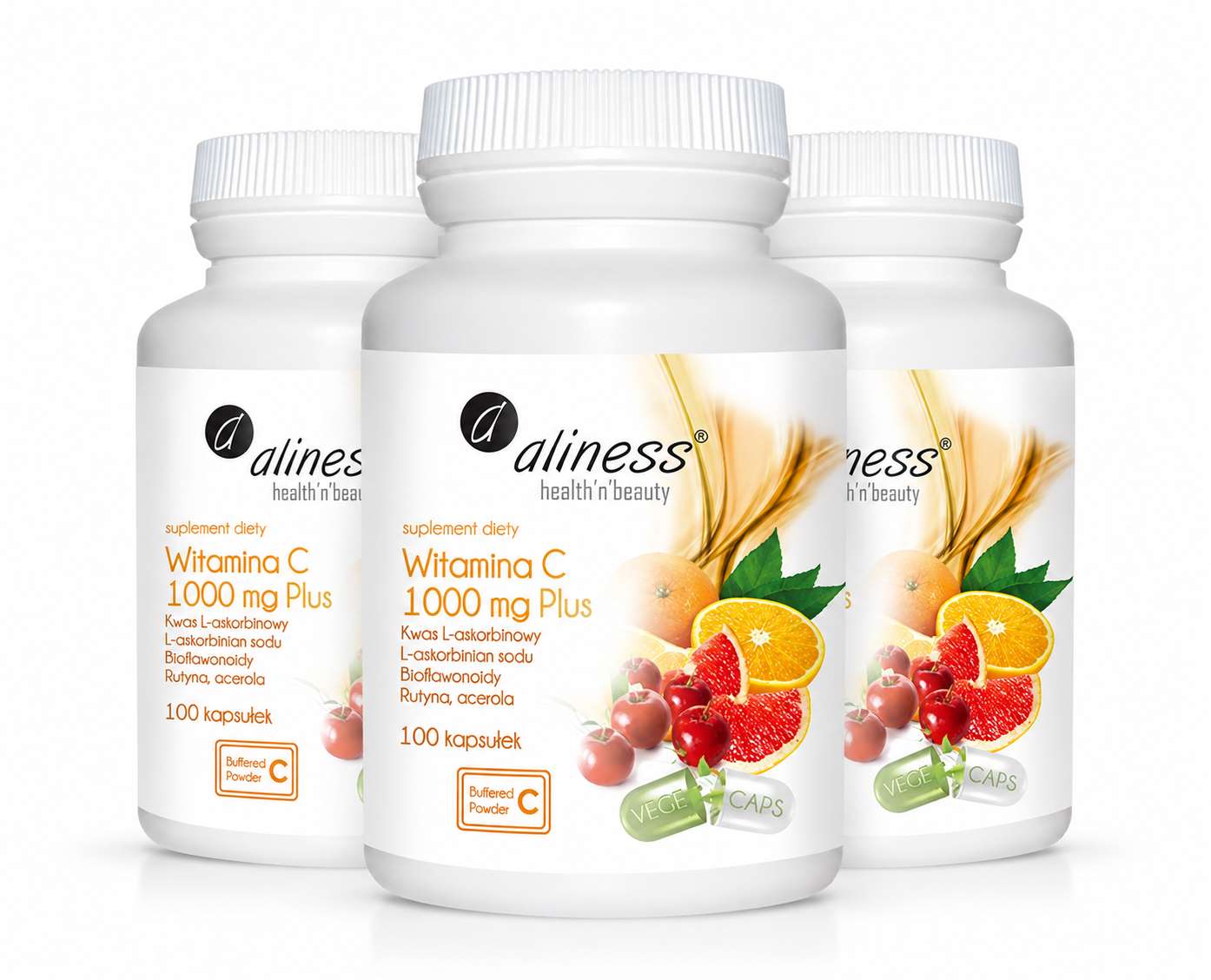 Aliness, Witamina C 1000 mg plus, kapsułki, 3 x 100 sztuk