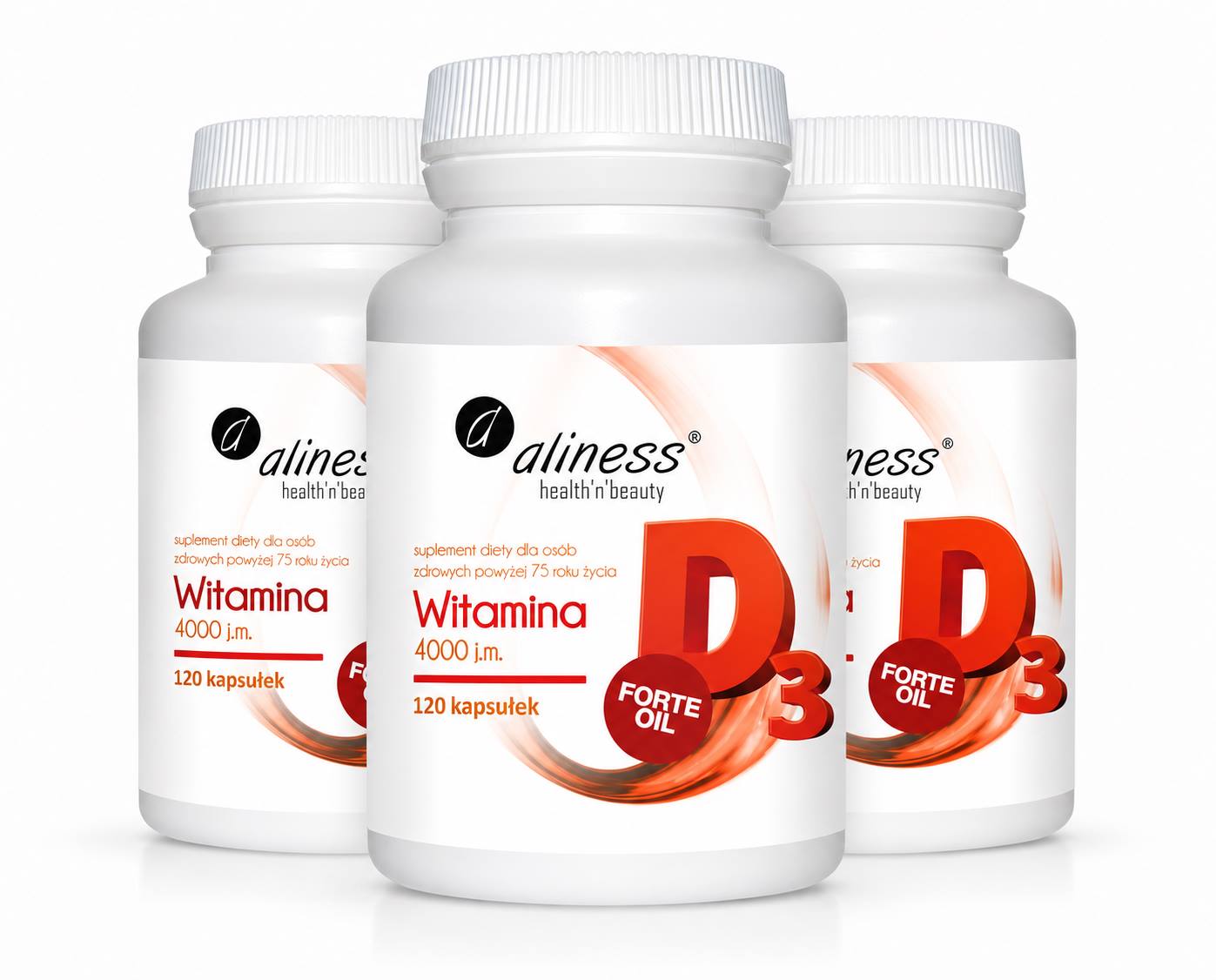 Aliness, Witamina D3 Forte 4000 j.m., kapsułki, 3 x 120 sztuk zdjęcie