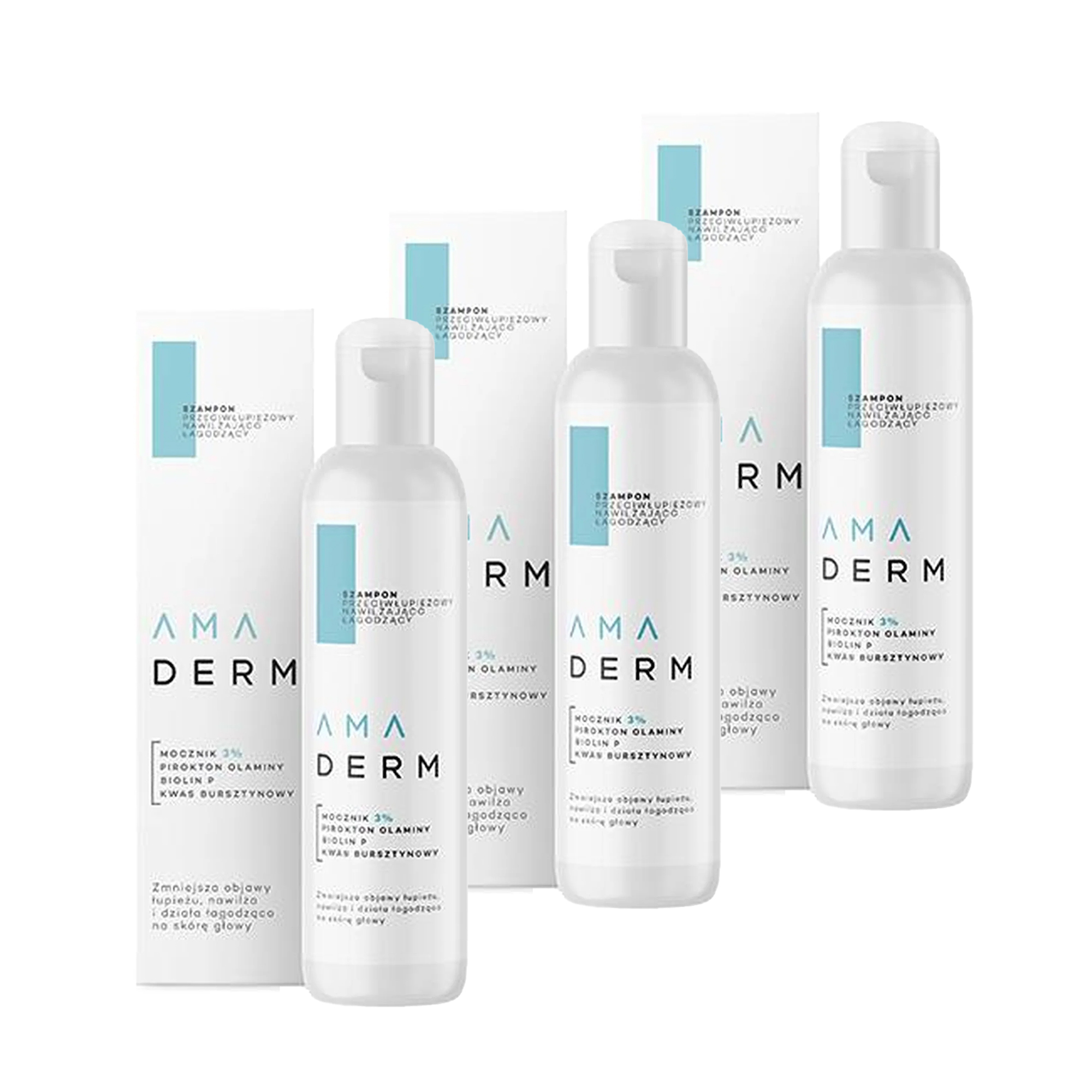 Amaderm szampon przeciwłupieżowy nawilżająco-łagodzący 150 ml