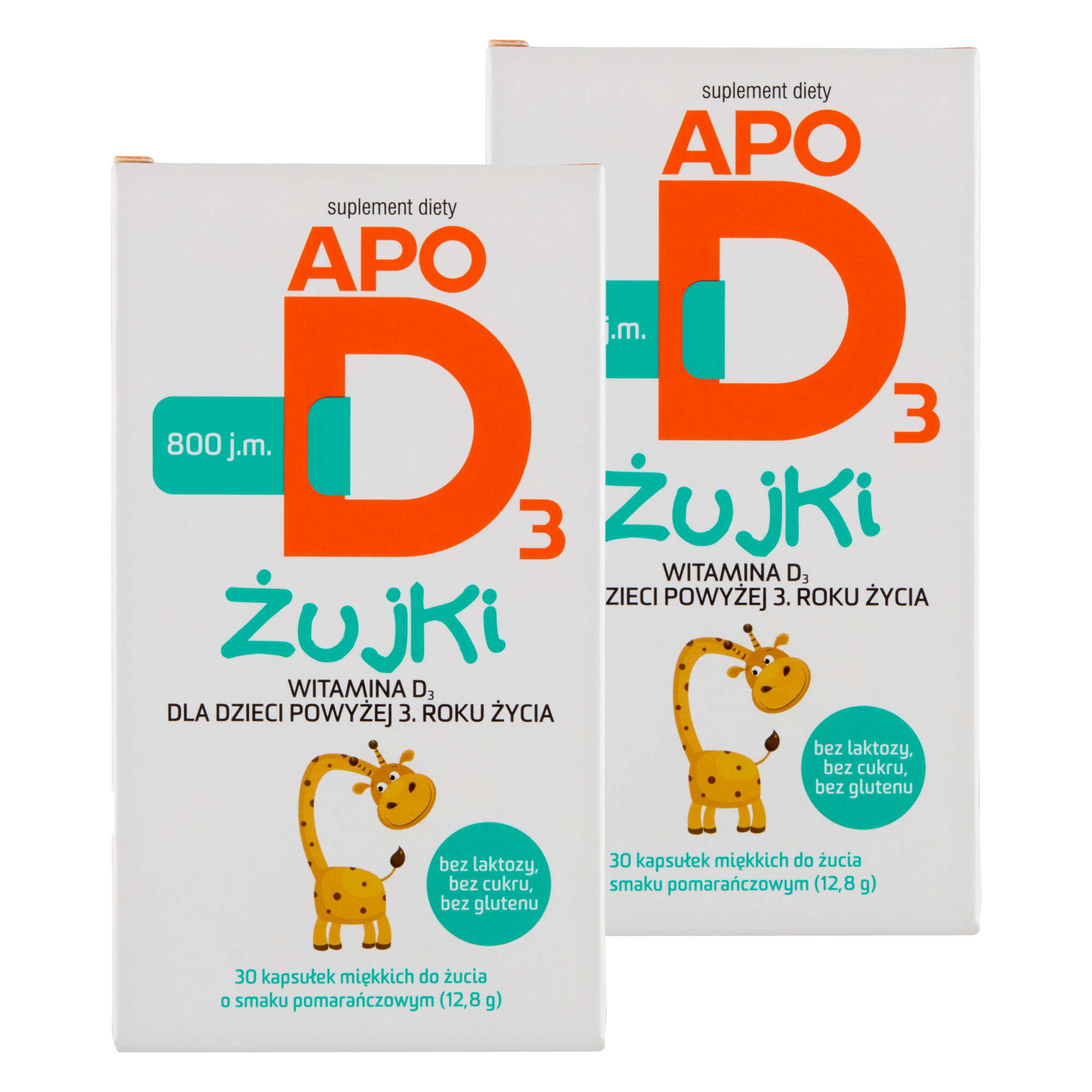 ApoD3 żujki, 800 j.m., kapsułki miękkie do żucia, 2 x 30 sztuk zdjęcie