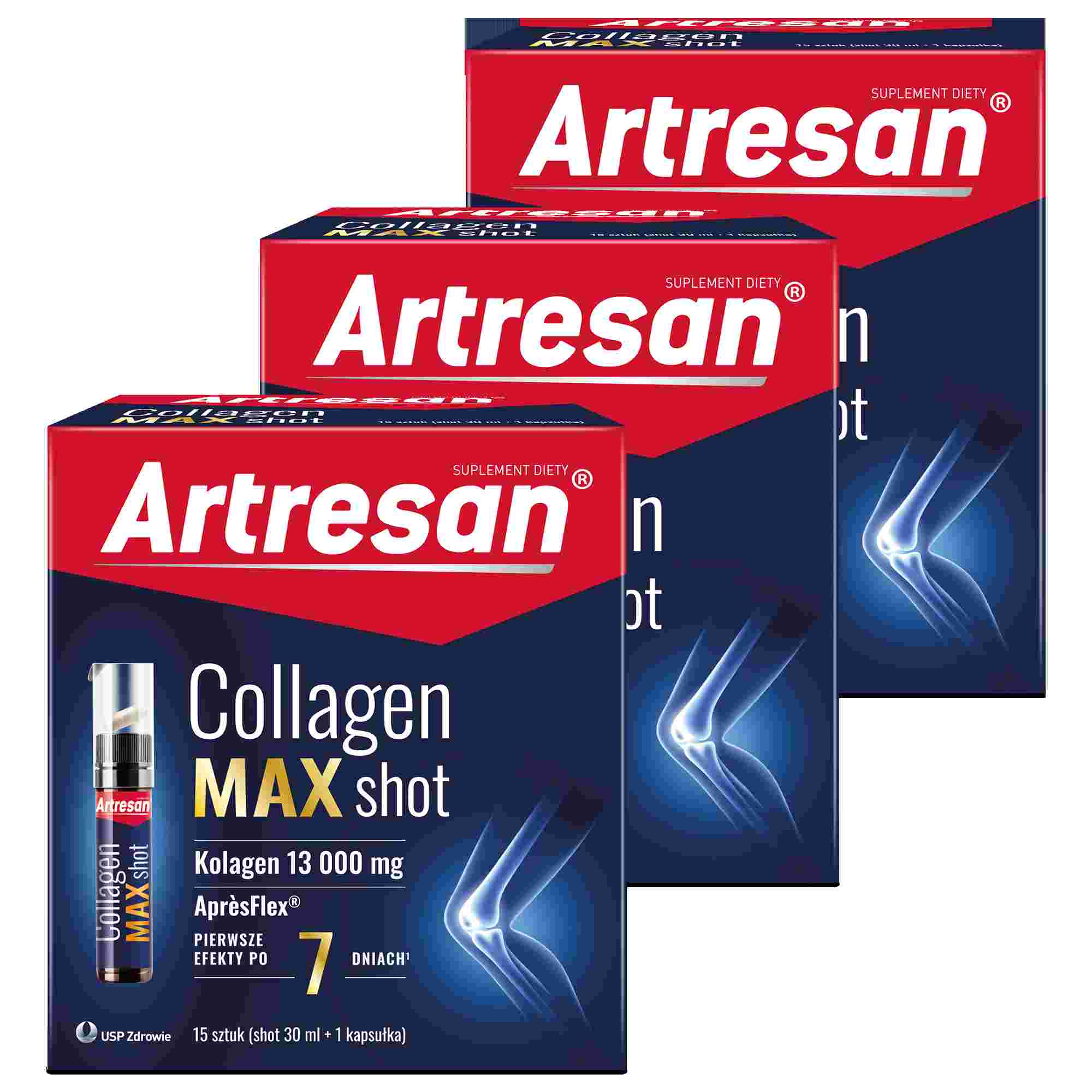 Artresan Collagen Max Shot, 3 x 450 ml + 15 kapsułek zdjęcie