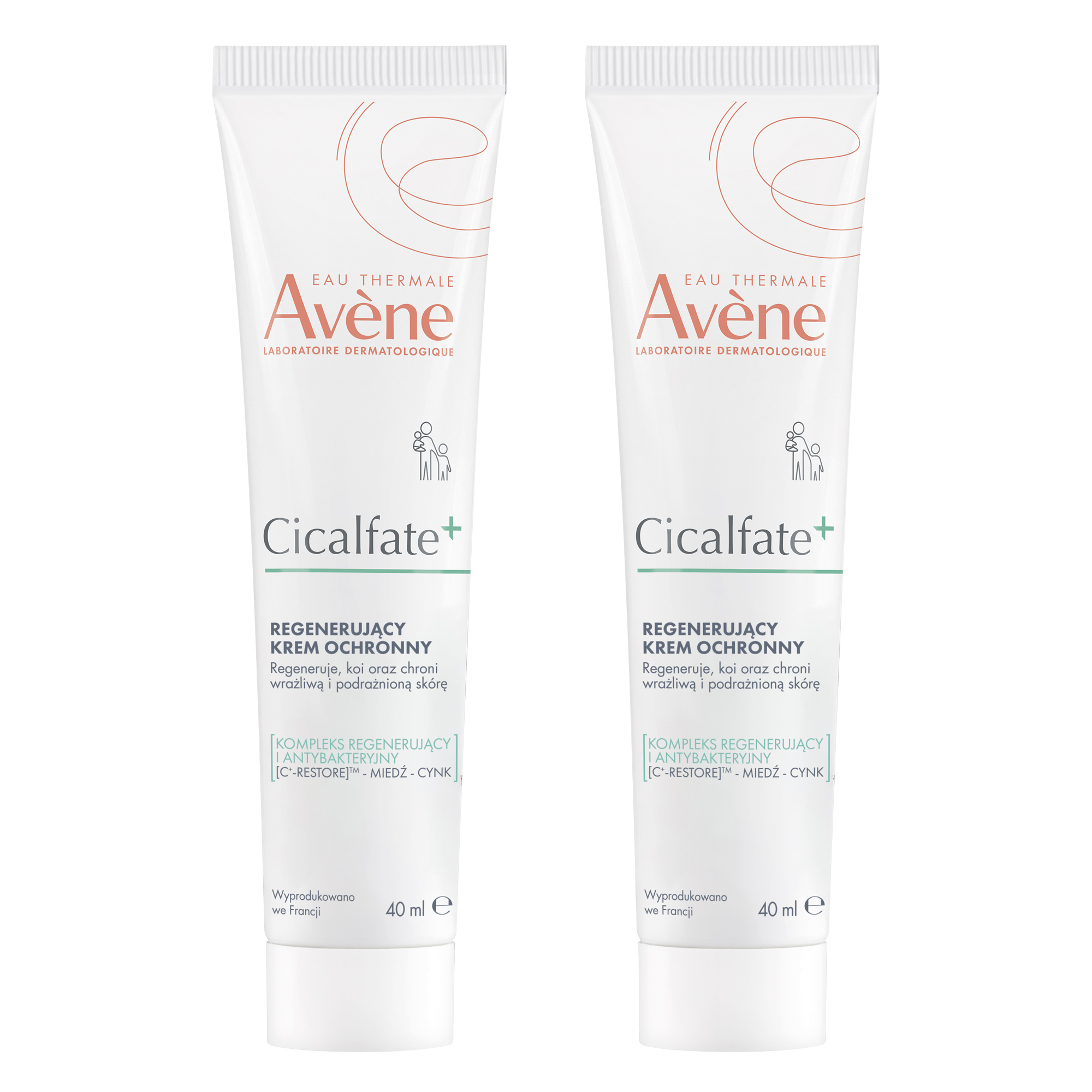 Avene Cicalfate,Regenerujący krem ochronny, 2 x 40 ml zdjęcie