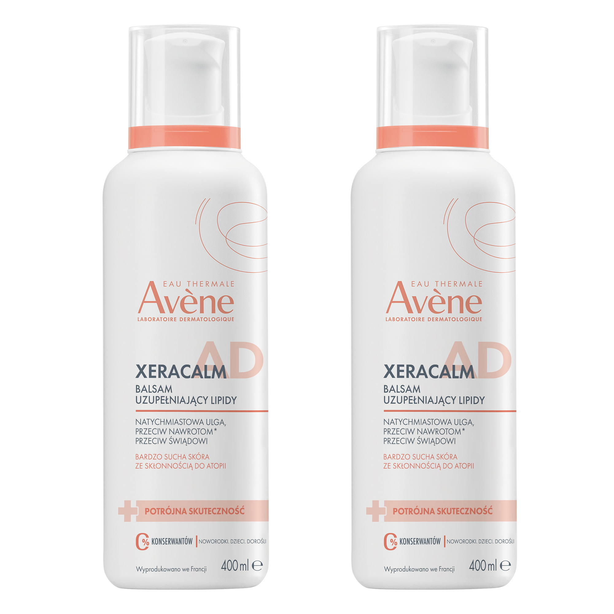 Avene Xeracalm A.D, balsam uzupełniający lipidy, 2 x 400 ml