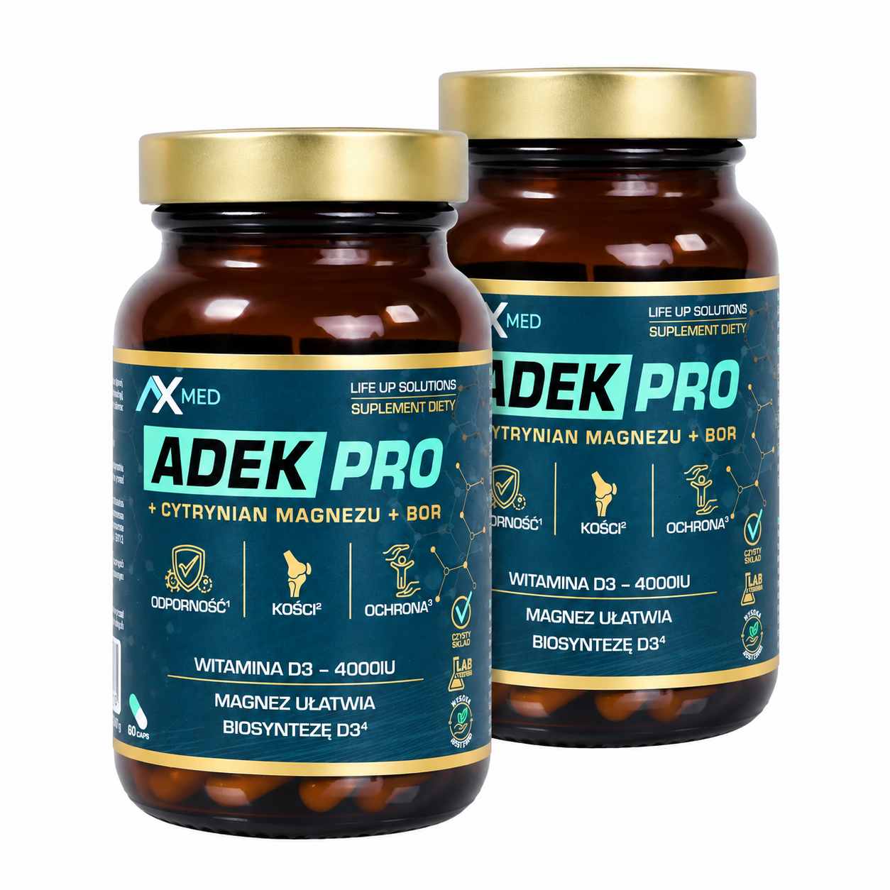 Ax Med Adek Pro 60, kapsułki, 2 x 60 sztuk zdjęcie