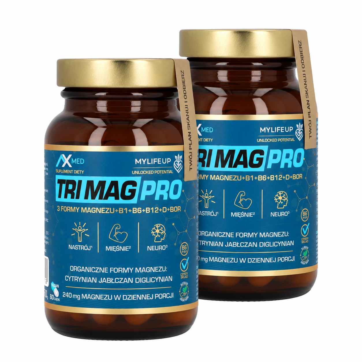 Ax Med Tri Mag Pro, kapsułki, 2 x 60 sztuk zdjęcie