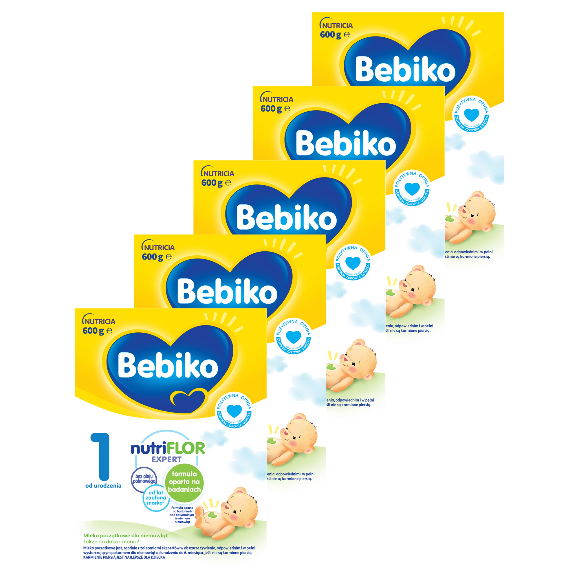 Bebiko 1 Nutriflor Expert Mleko początkowe dla niemowląt, 5 x 600 g zdjęcie