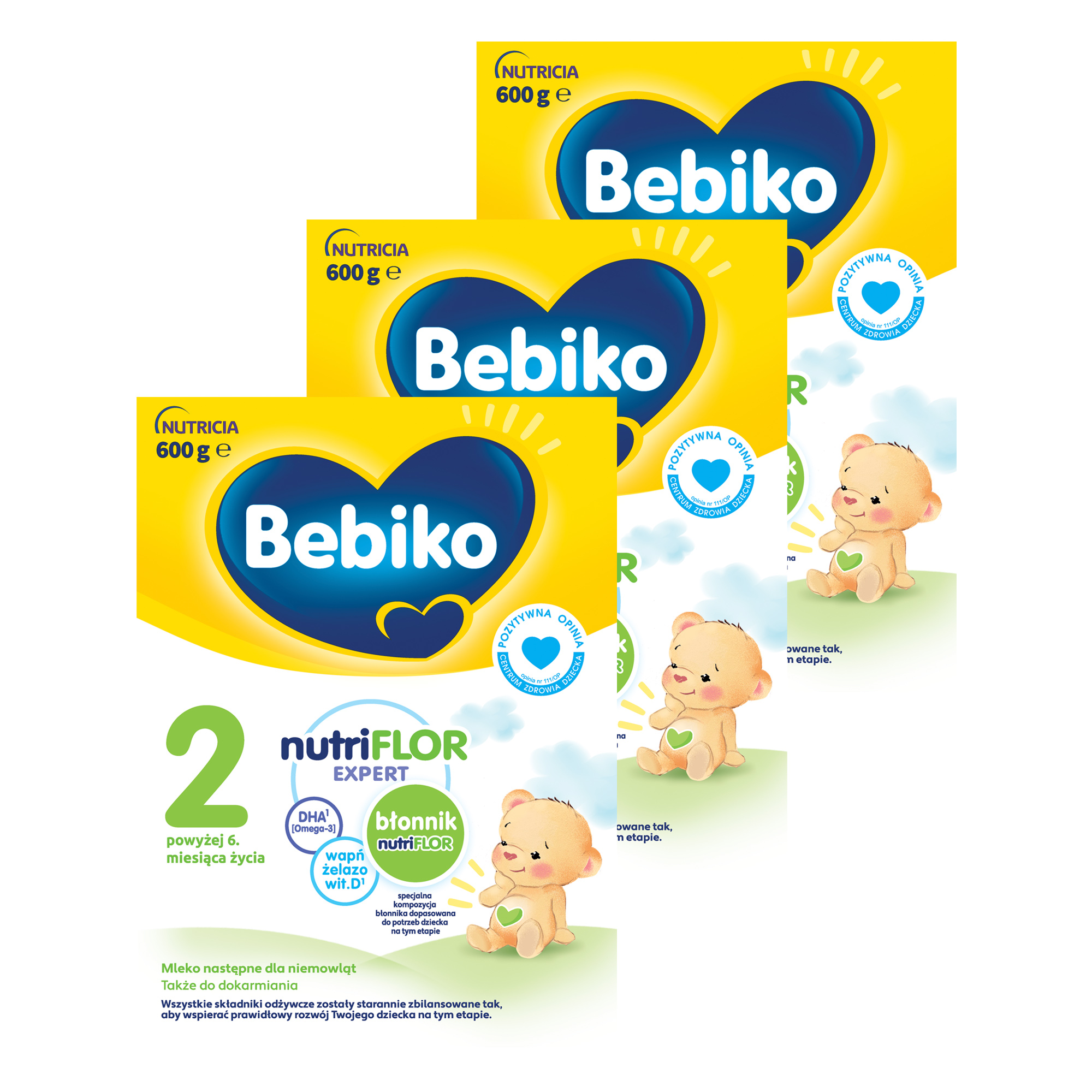 Bebiko 2 Nutriflor Expert, mleko następne dla niemowląt powyżej 6. miesiąca życia, 3 x 600 g zdjęcie