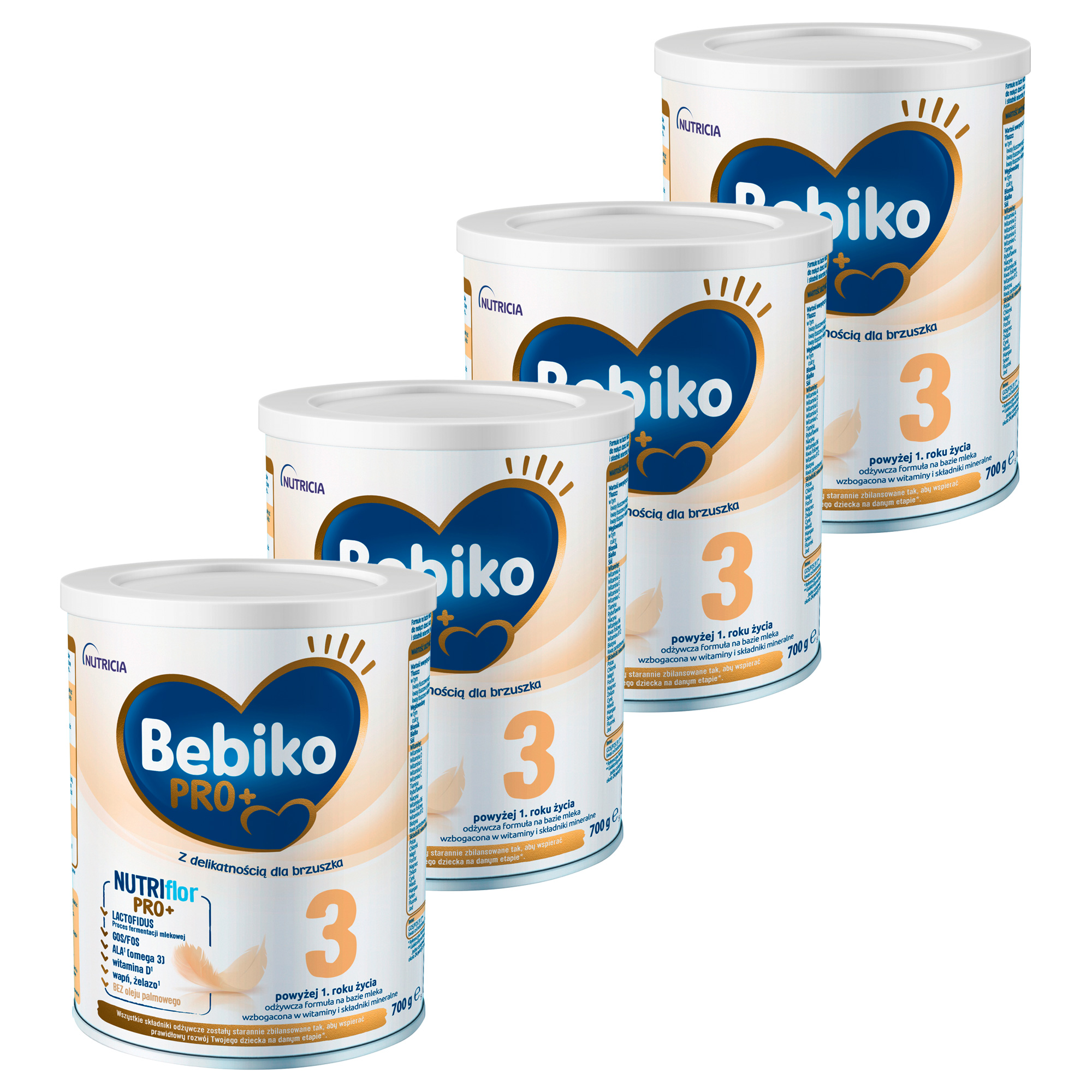 Bebiko PRO+ 3, odżywcza formuła na bazie mleka dla dzieci powyżej 1. roku życia, 4 x 700 g zdjęcie