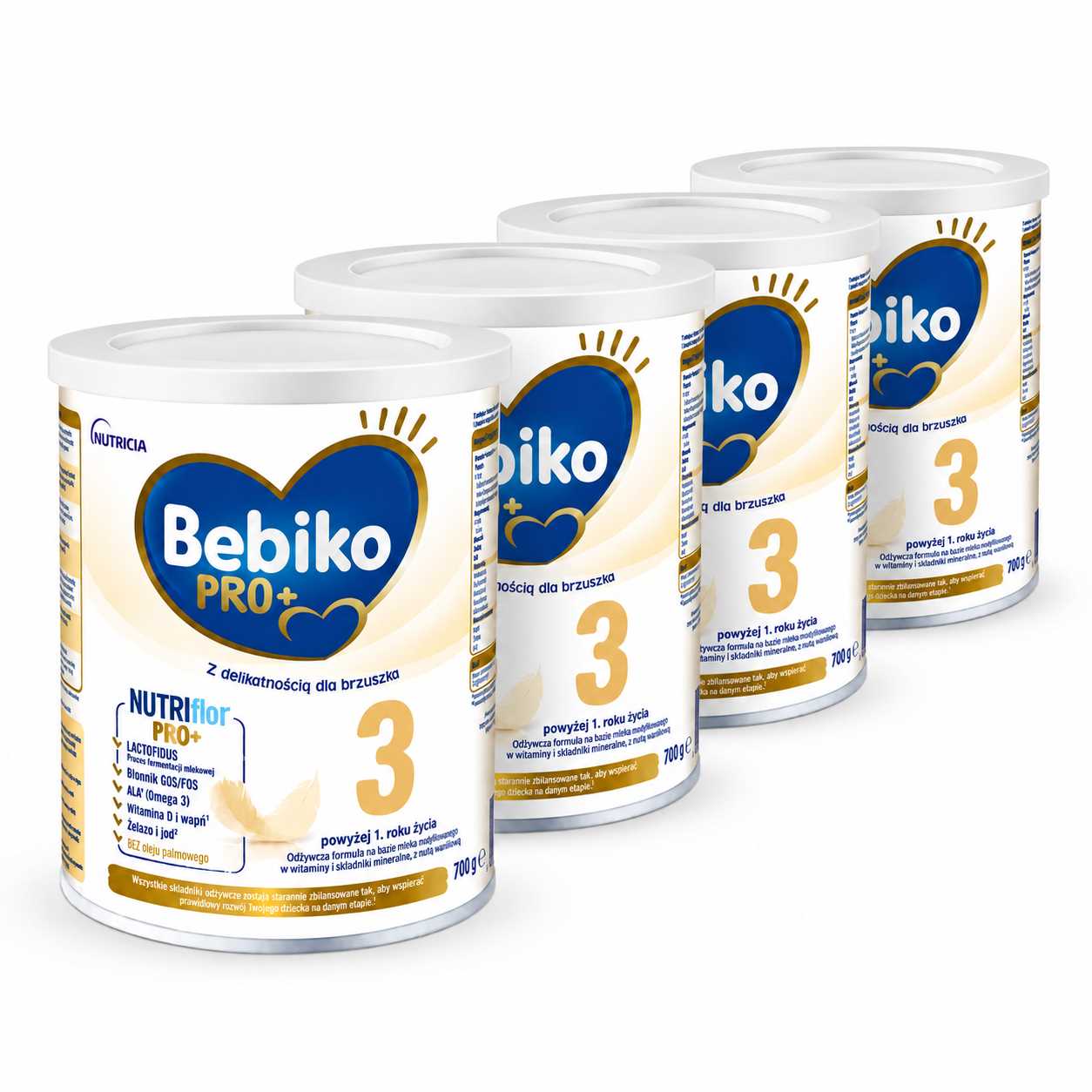 Bebiko PRO+ 3, odżywcza formuła na bazie mleka dla dzieci powyżej 1. roku życia, 4 x 700 g zdjęcie