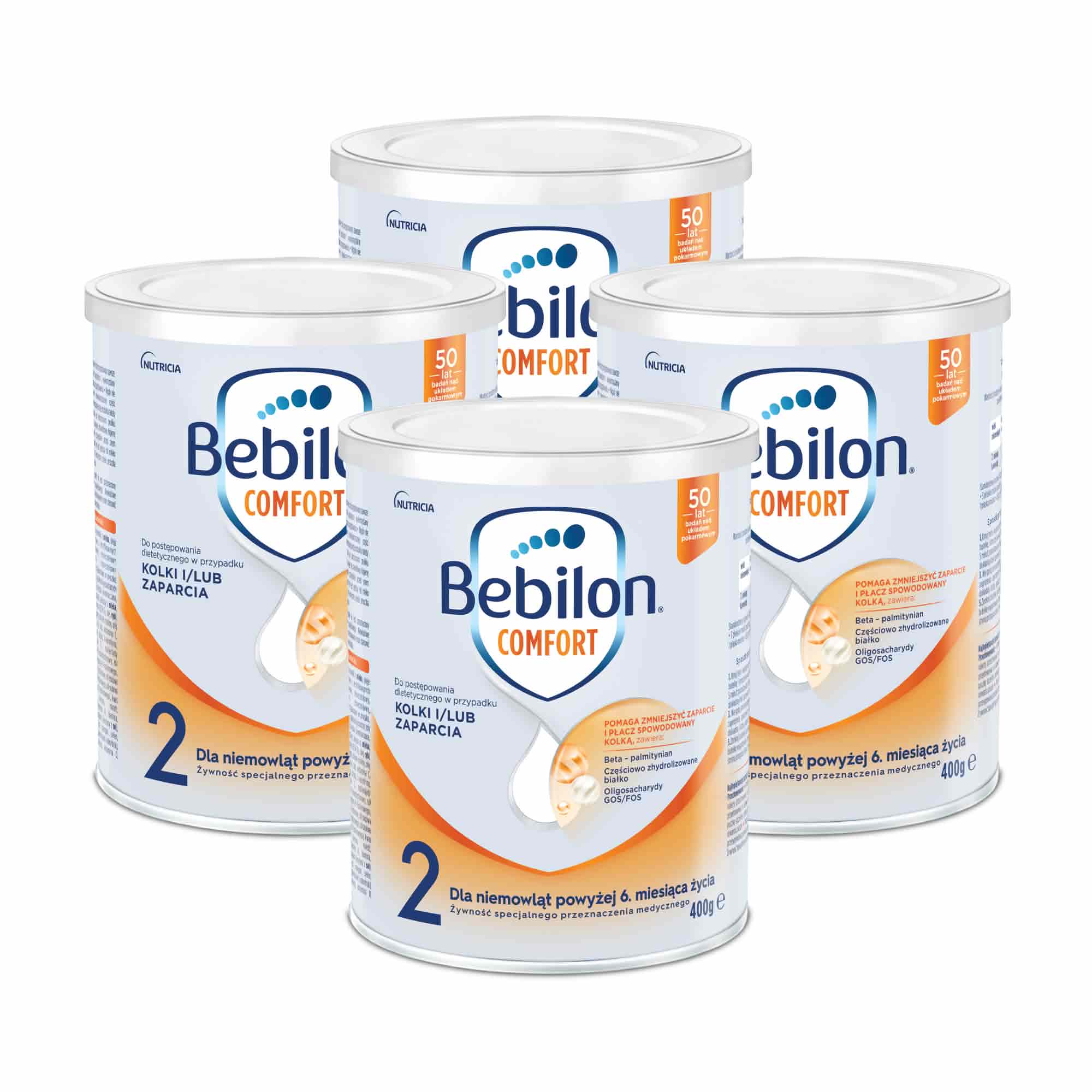 Bebilon Comfort 2, kolki i/lub zaparcia, dla niemowląt powyżej 6. miesiąca życia, 4 x 400 g zdjęcie