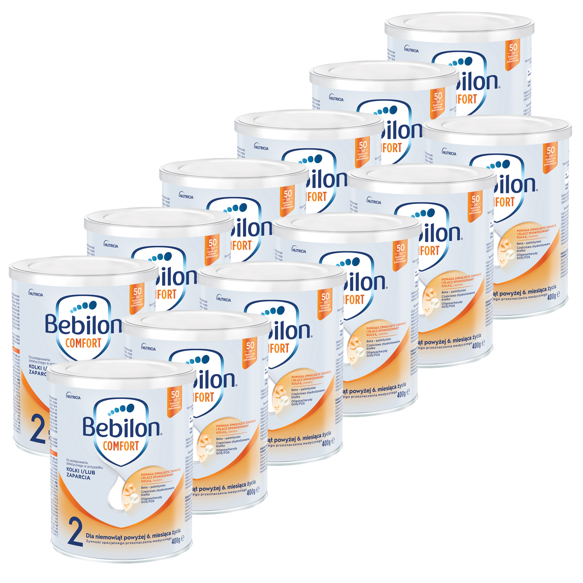 Bebilon Comfort 2, kolki i/lub zaparcia, dla niemowląt powyżej 6. miesiąca życia, 12 x 400 g zdjęcie