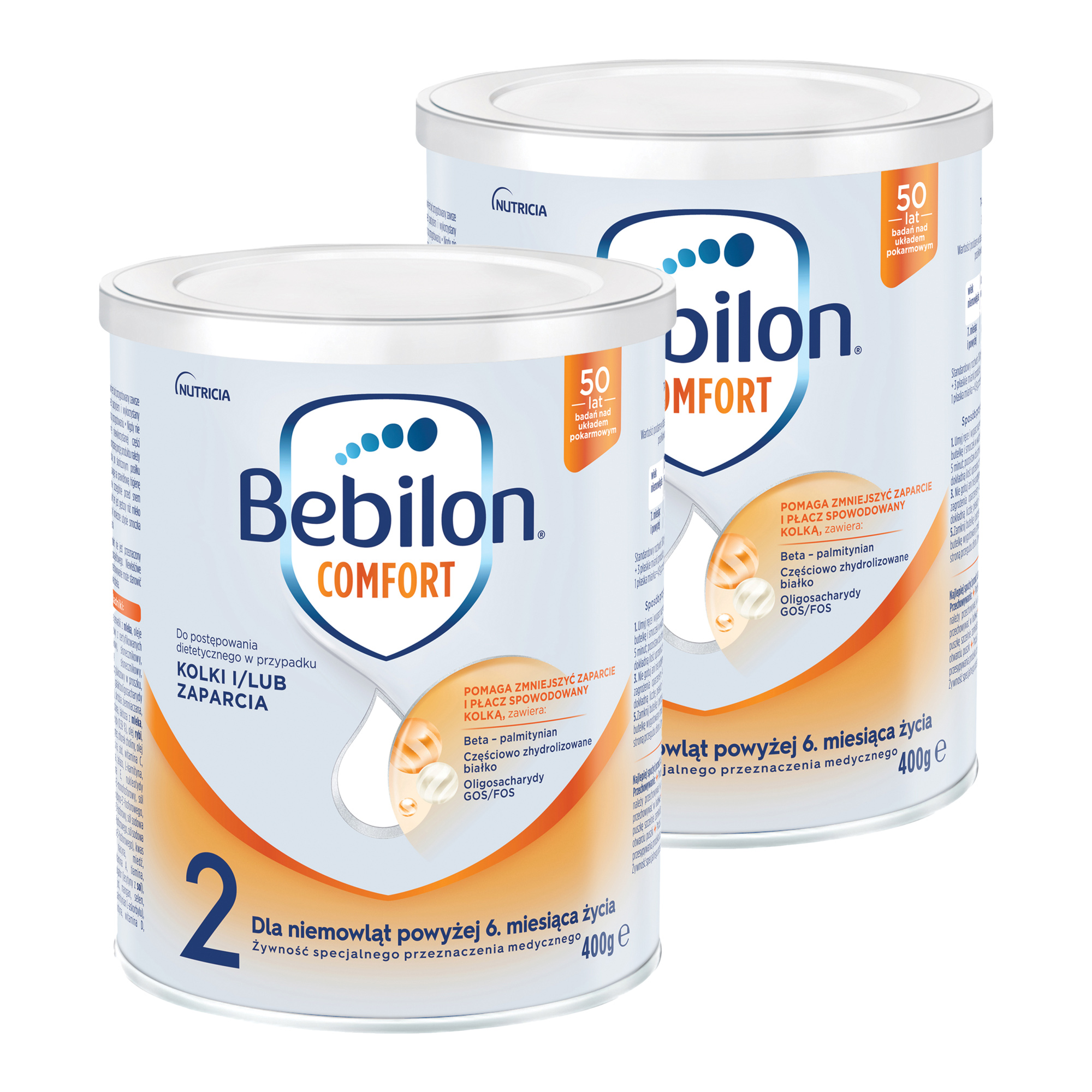 Bebilon Comfort 2, kolki i/lub zaparcia, dla niemowląt powyżej 6. miesiąca życia, 2 x 400 g zdjęcie