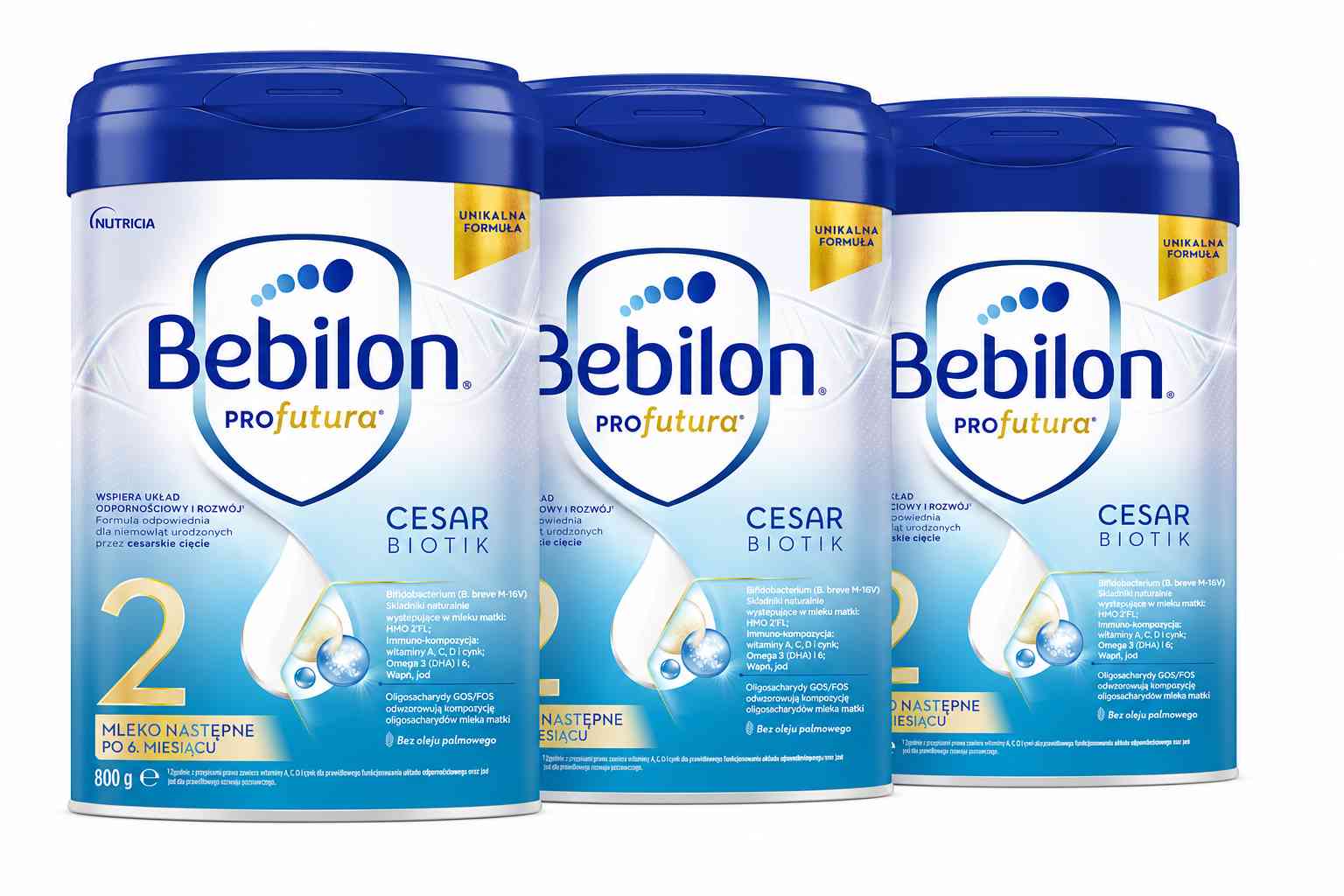 Bebilon Profutura Cesarbiotik 2, mleko następne po 6 miesiącu, 3 x 800 g