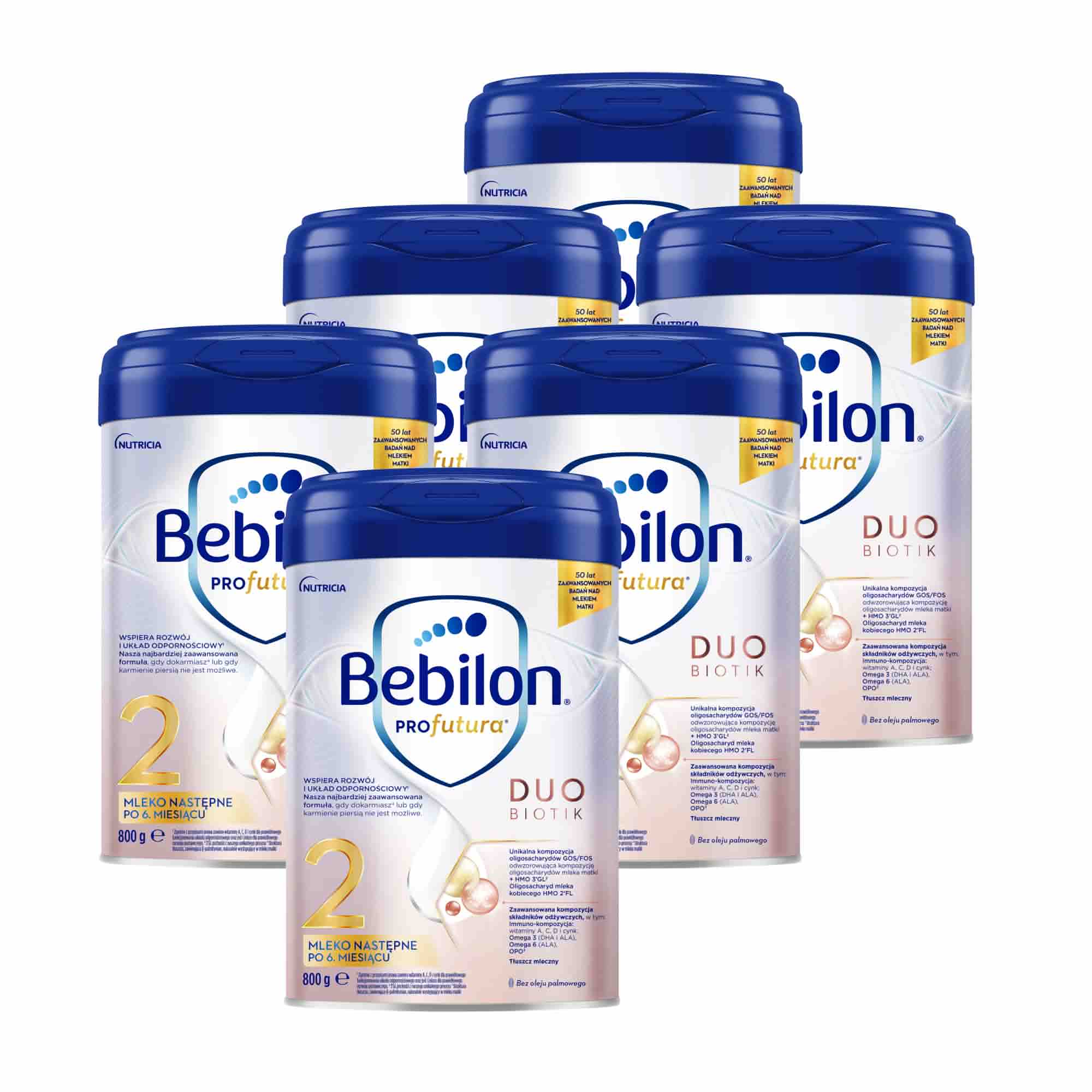 Bebilon PROfutura DUOBIOTIK 2 Mleko następne po 6. miesiącu, 6 x 800 g zdjęcie