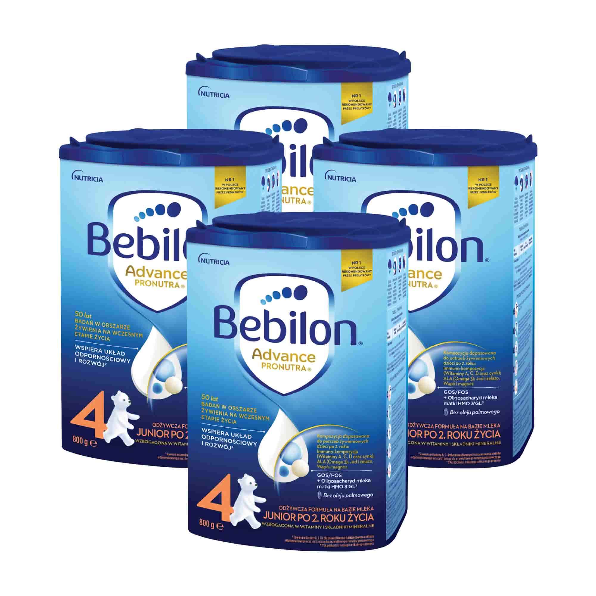 Bebilon 4 Advance Pronutra Junior, odżywcza formuła na bazie mleka po 2. roku życia, 4 x 800 g zdjęcie