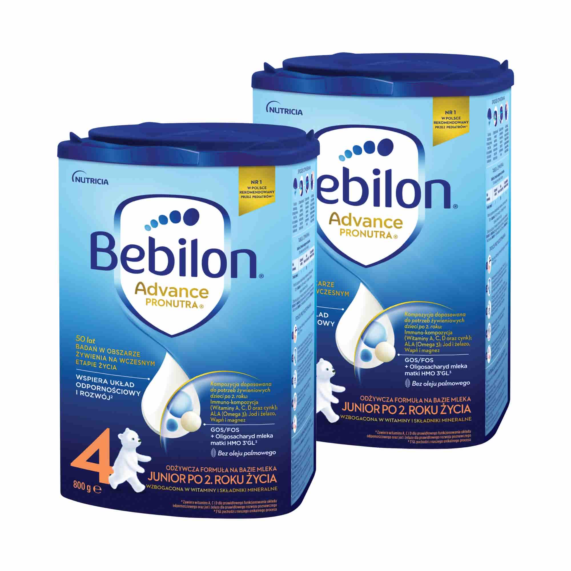 Bebilon 4 Advance Pronutra Junior, odżywcza formuła na bazie mleka po 2. roku życia, 2 x 800 g zdjęcie