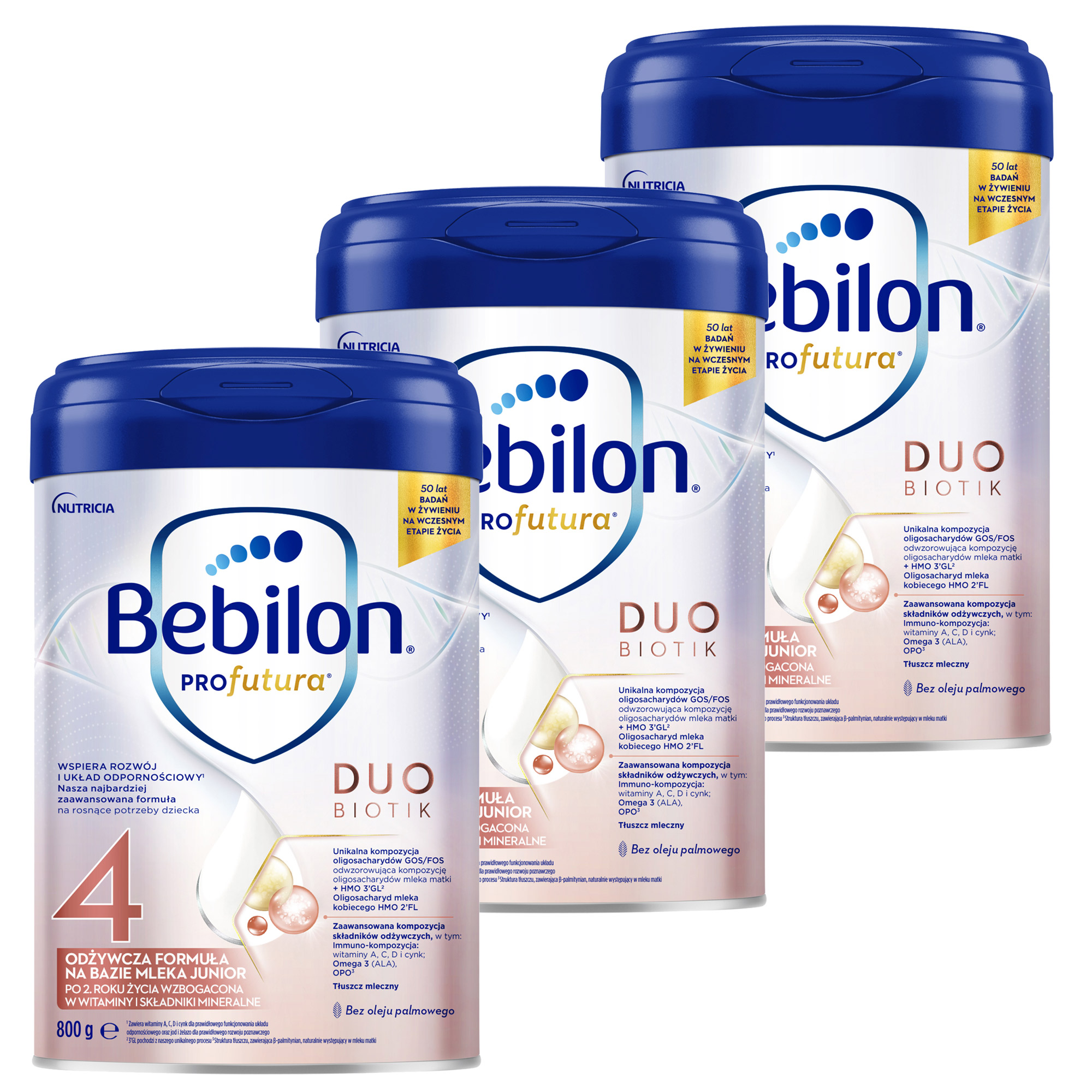 Bebilon PROfutura DUOBIOTIK 4 Odżywcza formuła na bazie mleka Junior po 2. roku życia, 3 x 800 g zdjęcie