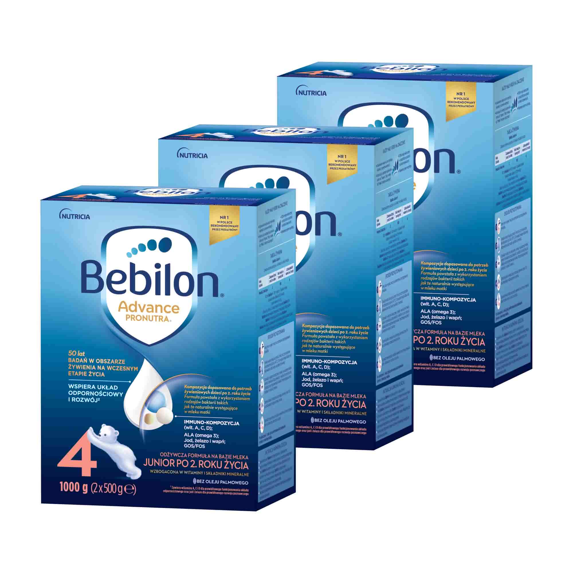 Bebilon 4 Pronutra Advance Junior, mleko modyfikowane powyżej 2 roku, 3 x 1000 g zdjęcie
