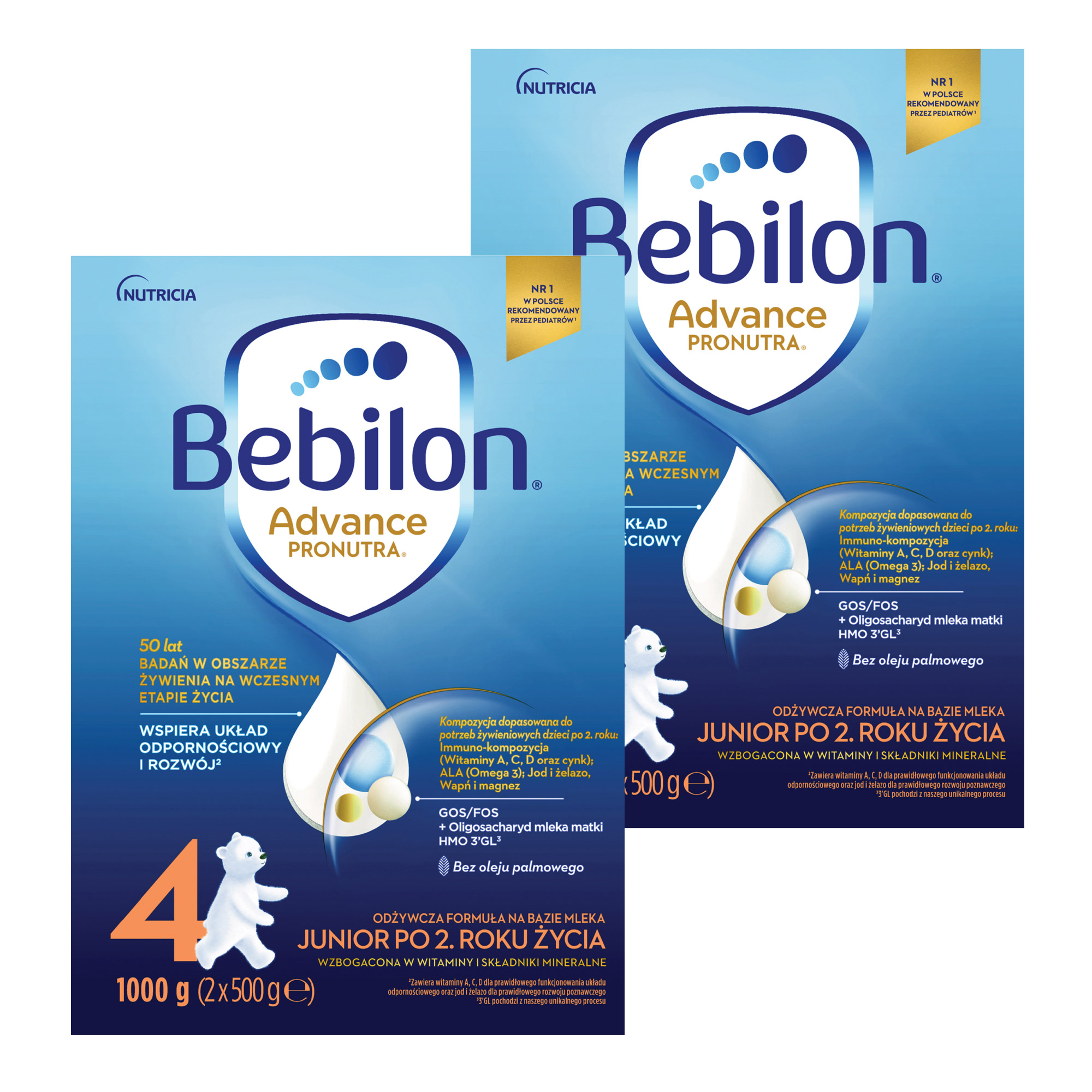 Bebilon 4 Pronutra Advance Junior, mleko modyfikowane powyżej 2 roku, 2 x 1000 g zdjęcie