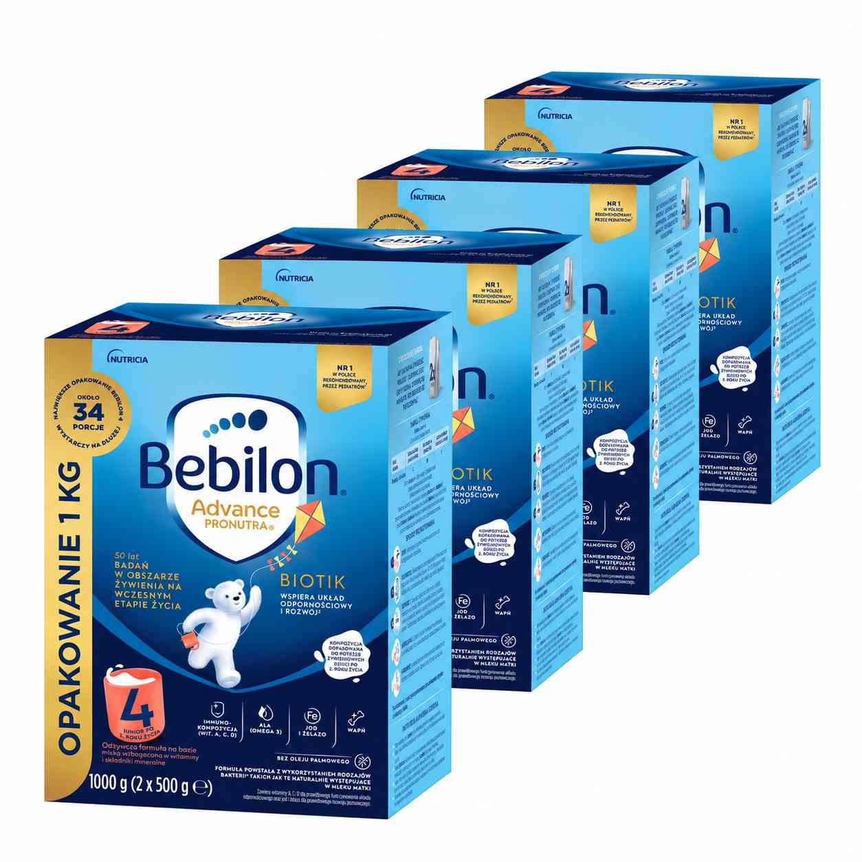 Bebilon 4 Advance Pronutra Biotik Junior, formuła na bazie mleka po 2. roku życia, 4 x 1000 g zdjęcie