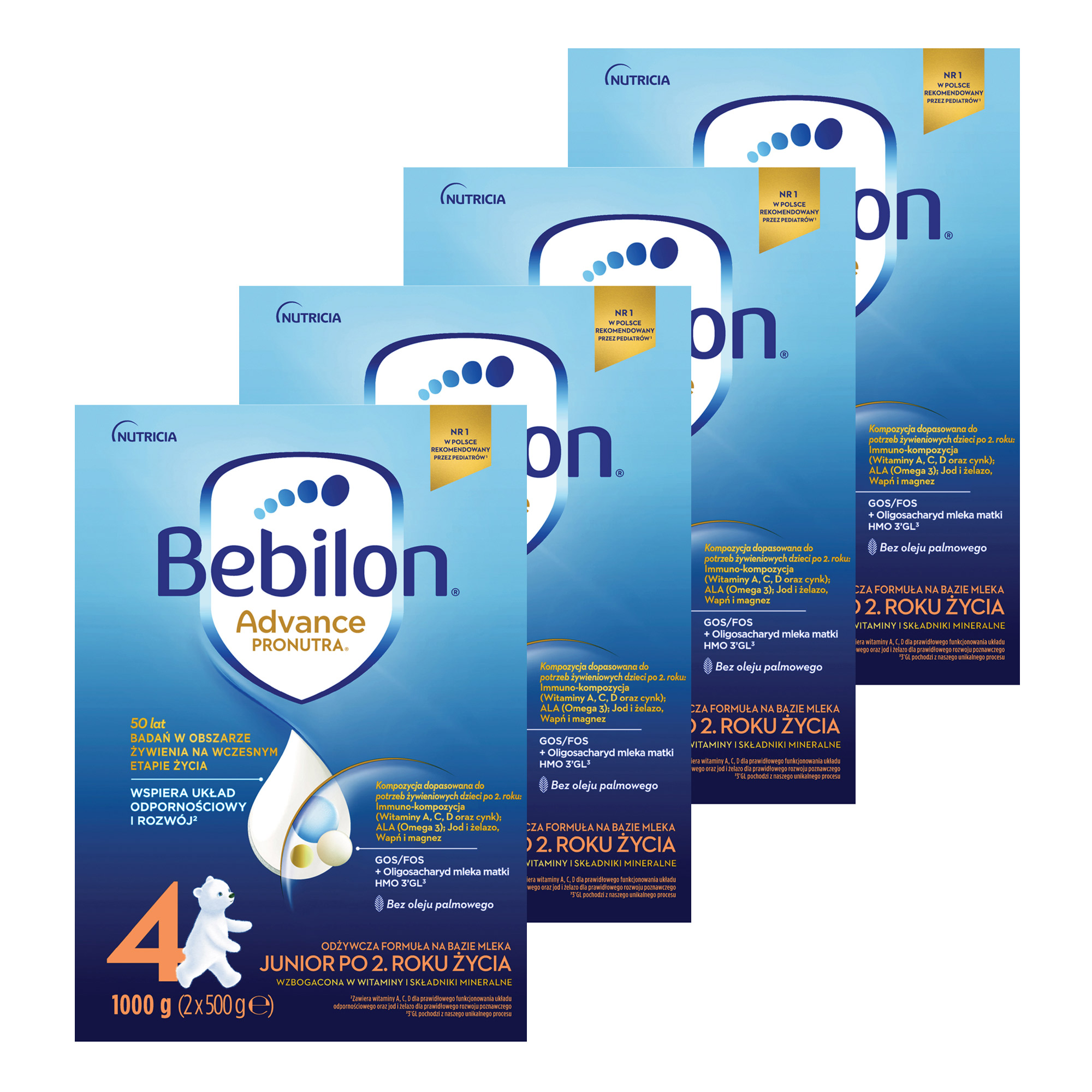 Bebilon 4 Pronutra Advance Junior, mleko modyfikowane powyżej 2 roku, 4 x 1000 g zdjęcie