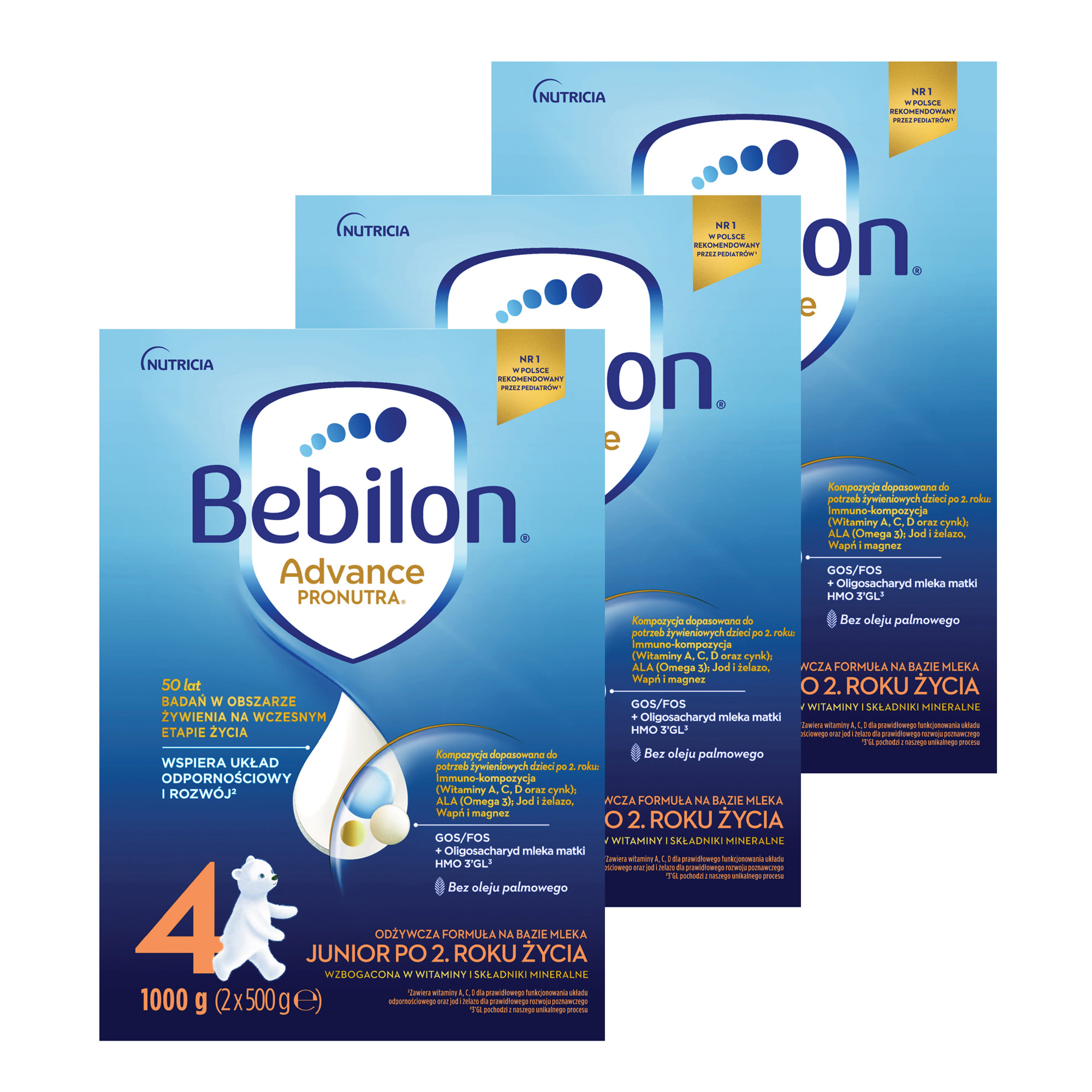 Bebilon 4 Pronutra Advance Junior, mleko modyfikowane powyżej 2 roku, 3 x 1000 g zdjęcie