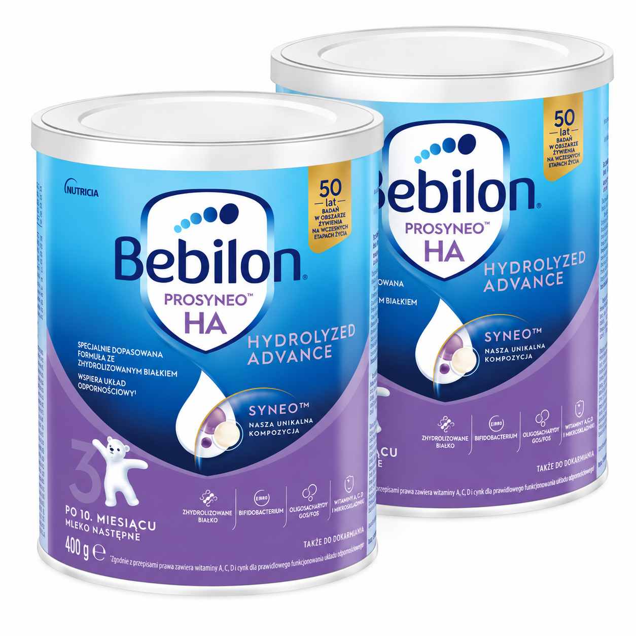 Bebilon Prosyneo HA3 Hydrolyzed Advance Mleko następne po 10. miesiącu, 2 x 400 g zdjęcie