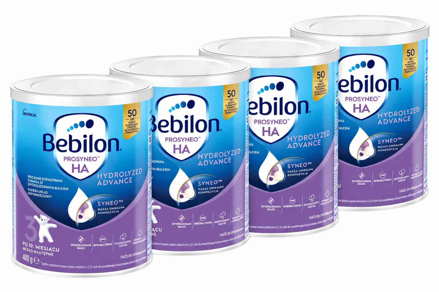 Bebilon Prosyneo HA3 Hydrolyzed Advance Mleko następne po 10. miesiącu, 4 x 400 g zdjęcie