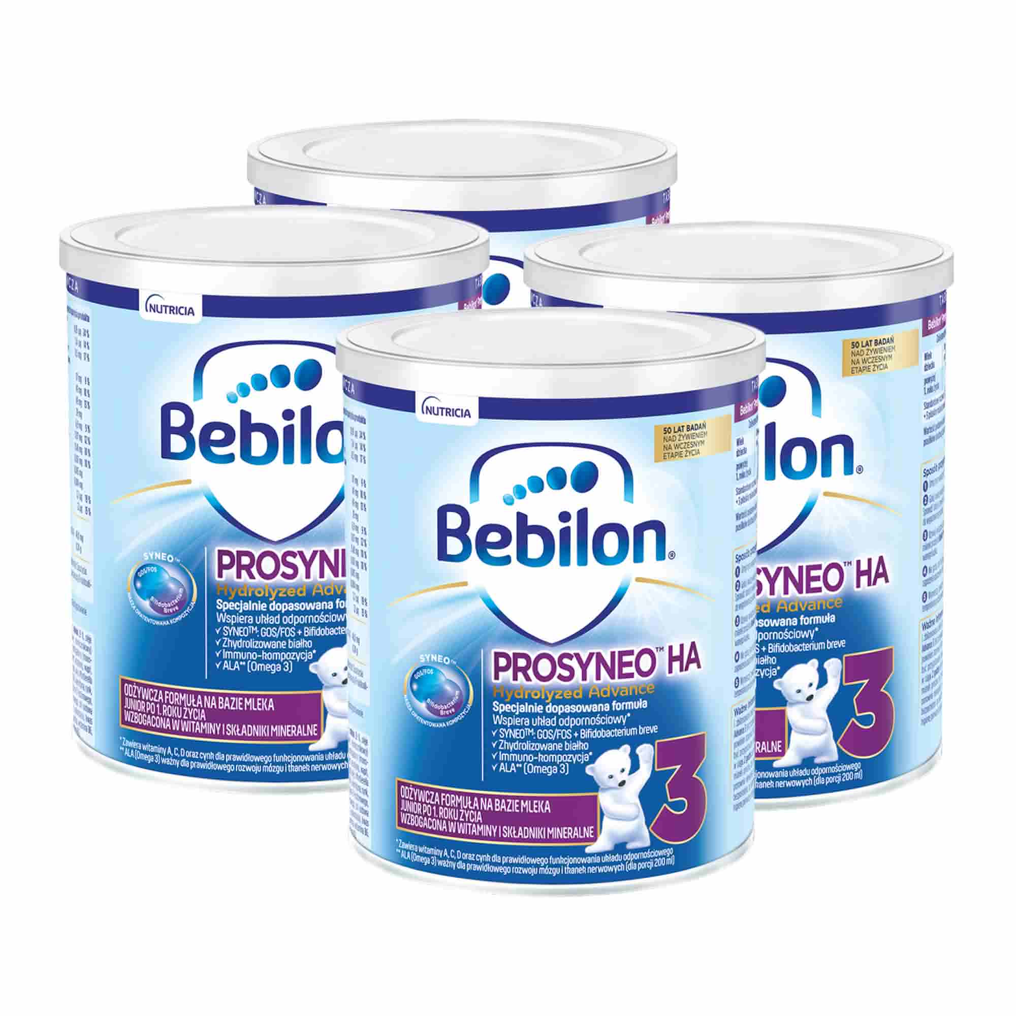 Bebilon Prosyneo HA 3 Hydrolyzed Advance, odżywcza formuła na bazie mleka Junior po 1. roku, 4 x 400 g zdjęcie