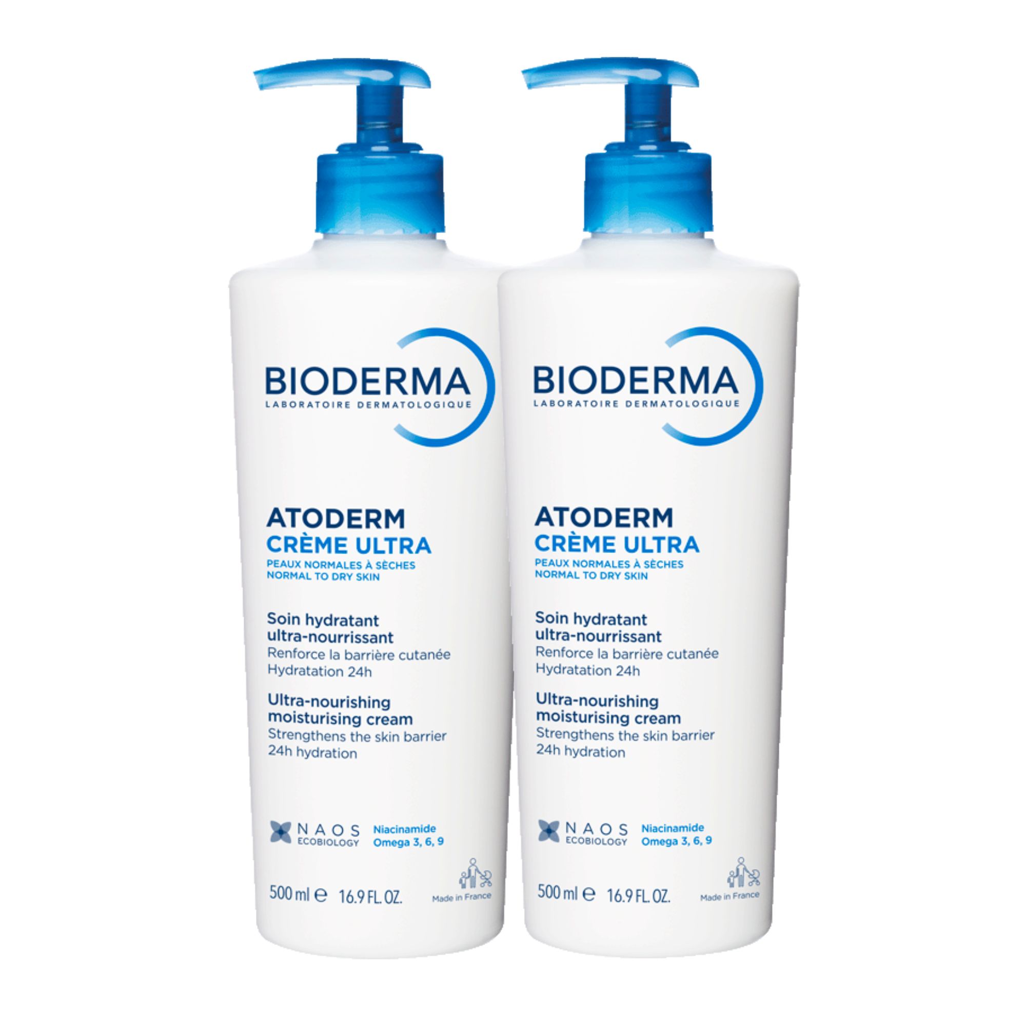 Bioderma Atoderm Crème Ultra, krem ultranawilżający, dla skóry normalnej, suchej i wrażliwej, 2 x 500 ml zdjęcie