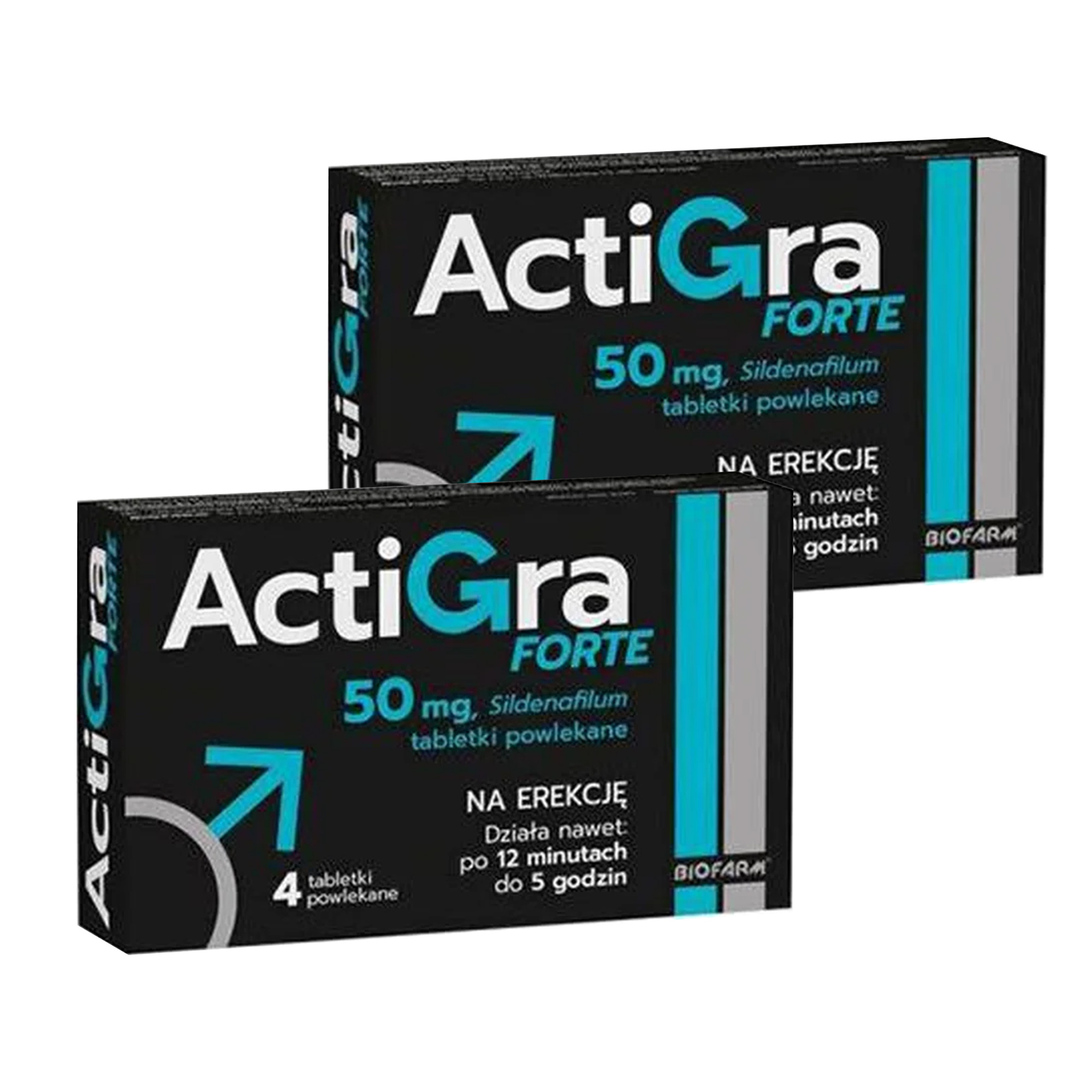 Biofarm Actigra Forte, tabletki, 2 x 4 sztuki zdjęcie