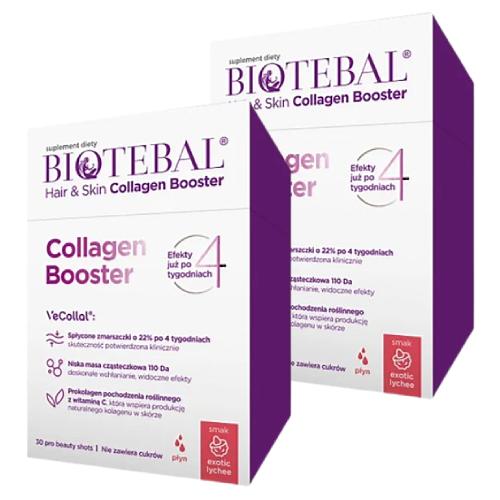 Biotebal Hair&Skin Collagen Booster, saszetki z płynem o smaku liczi, 2 x 30 sztuk zdjęcie