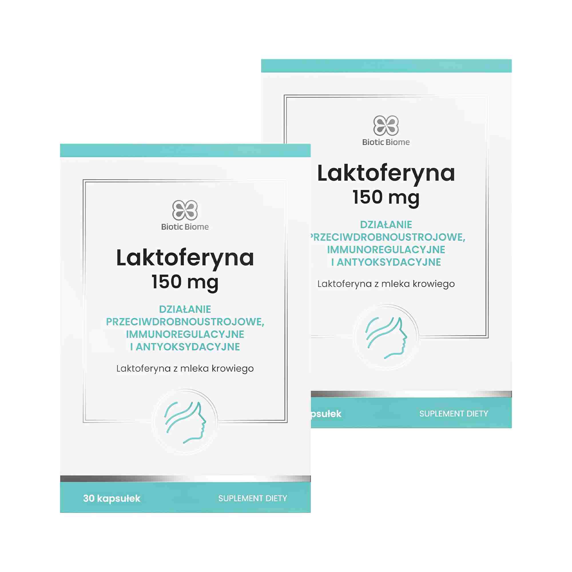 Biotic Biome Laktoferyna 150 mg, kapsułki, 2 x 30 sztuk zdjęcie