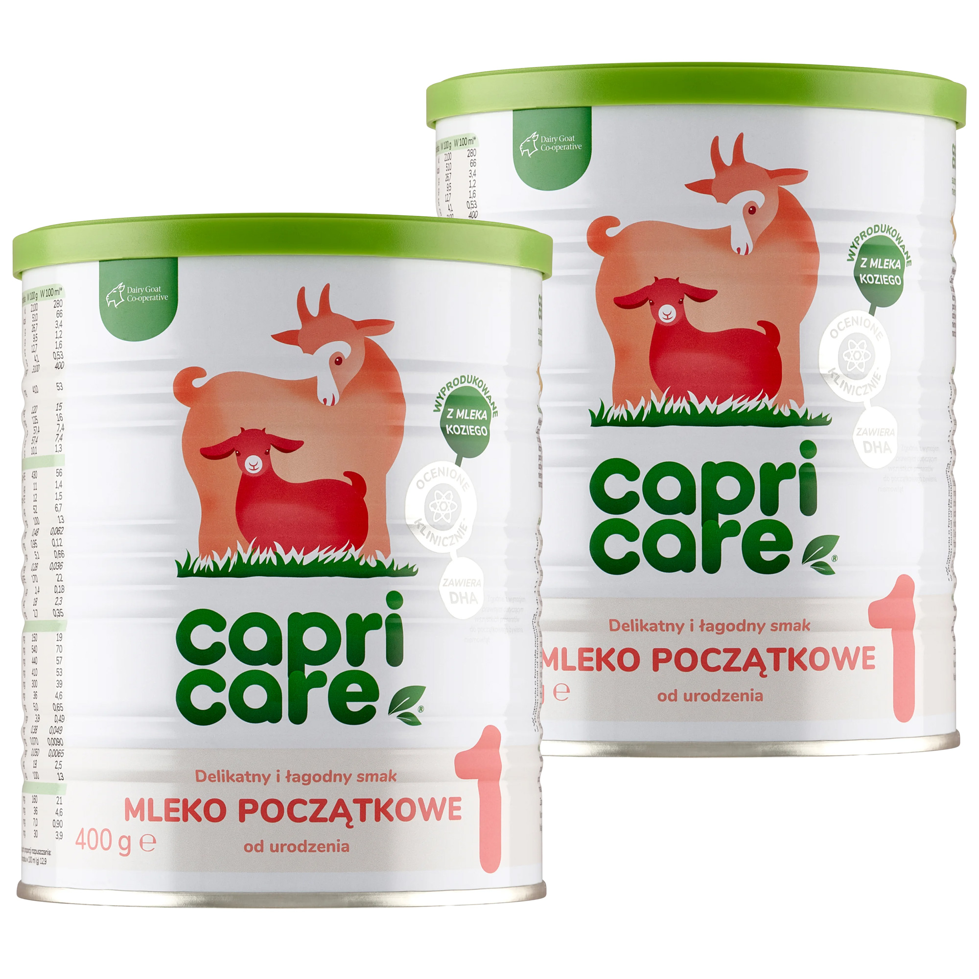 Capricare 1, mleko początkowe na mleku kozim, proszek, 2 x 400 g zdjęcie